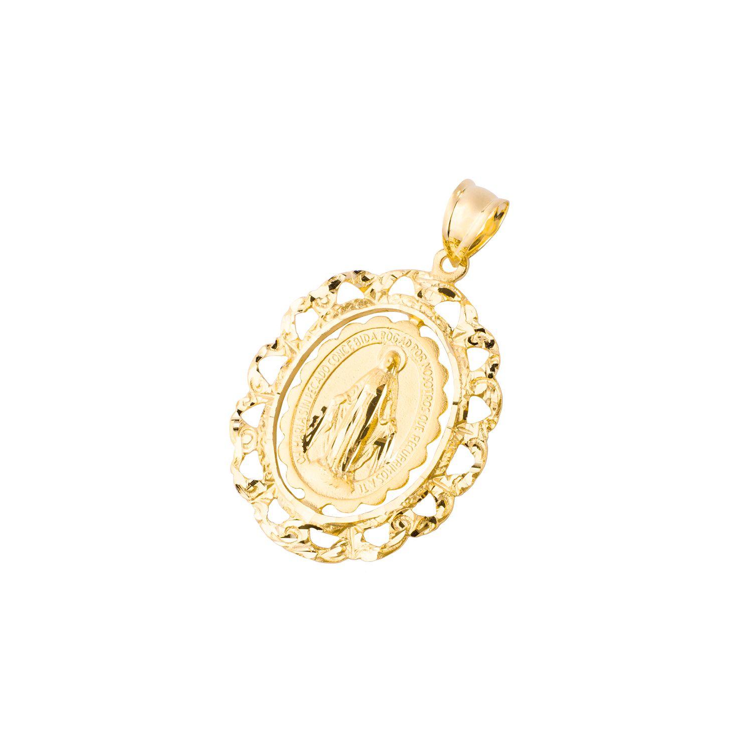 Colgante de Oro 18kt Virgen Milagrosa 30x25mm-0