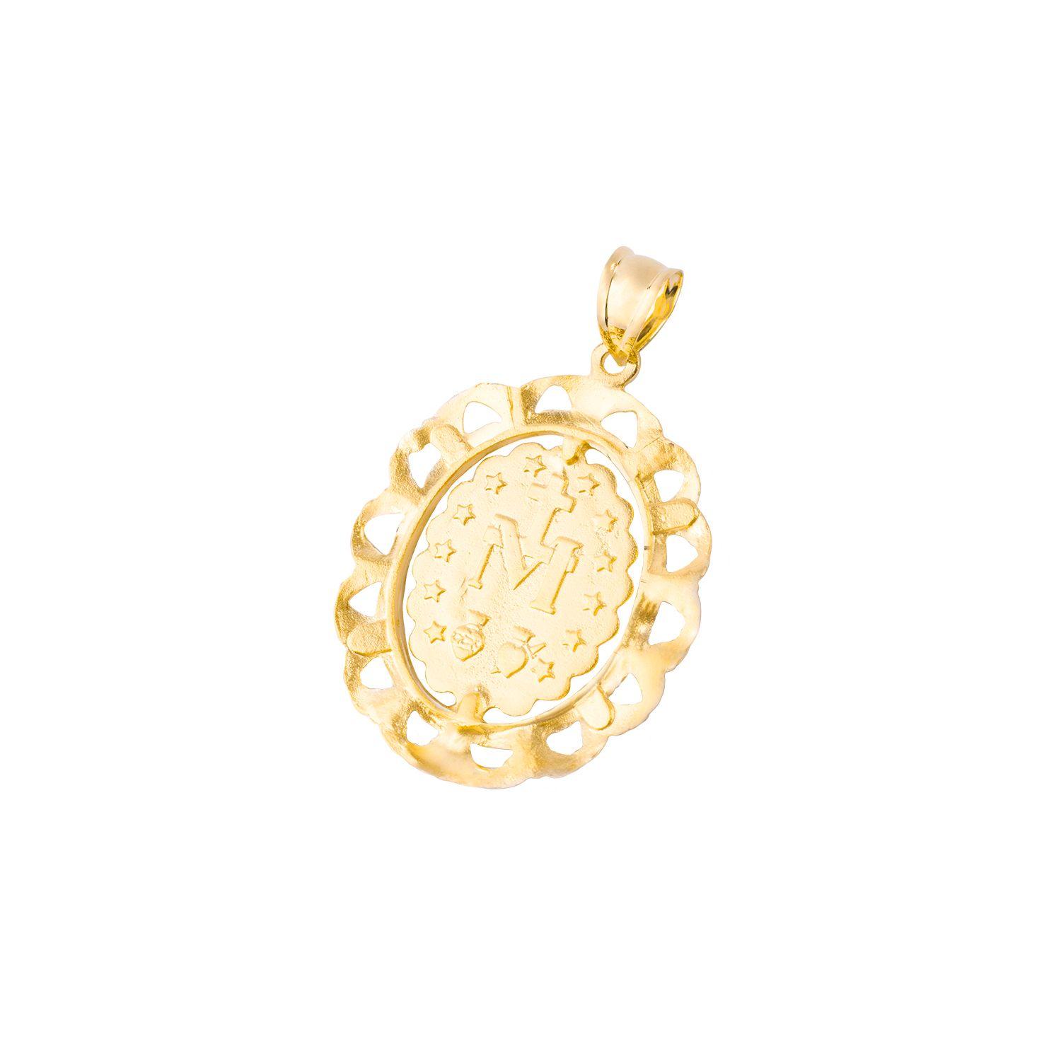 Colgante de Oro 18kt Virgen Milagrosa 30x25mm-1