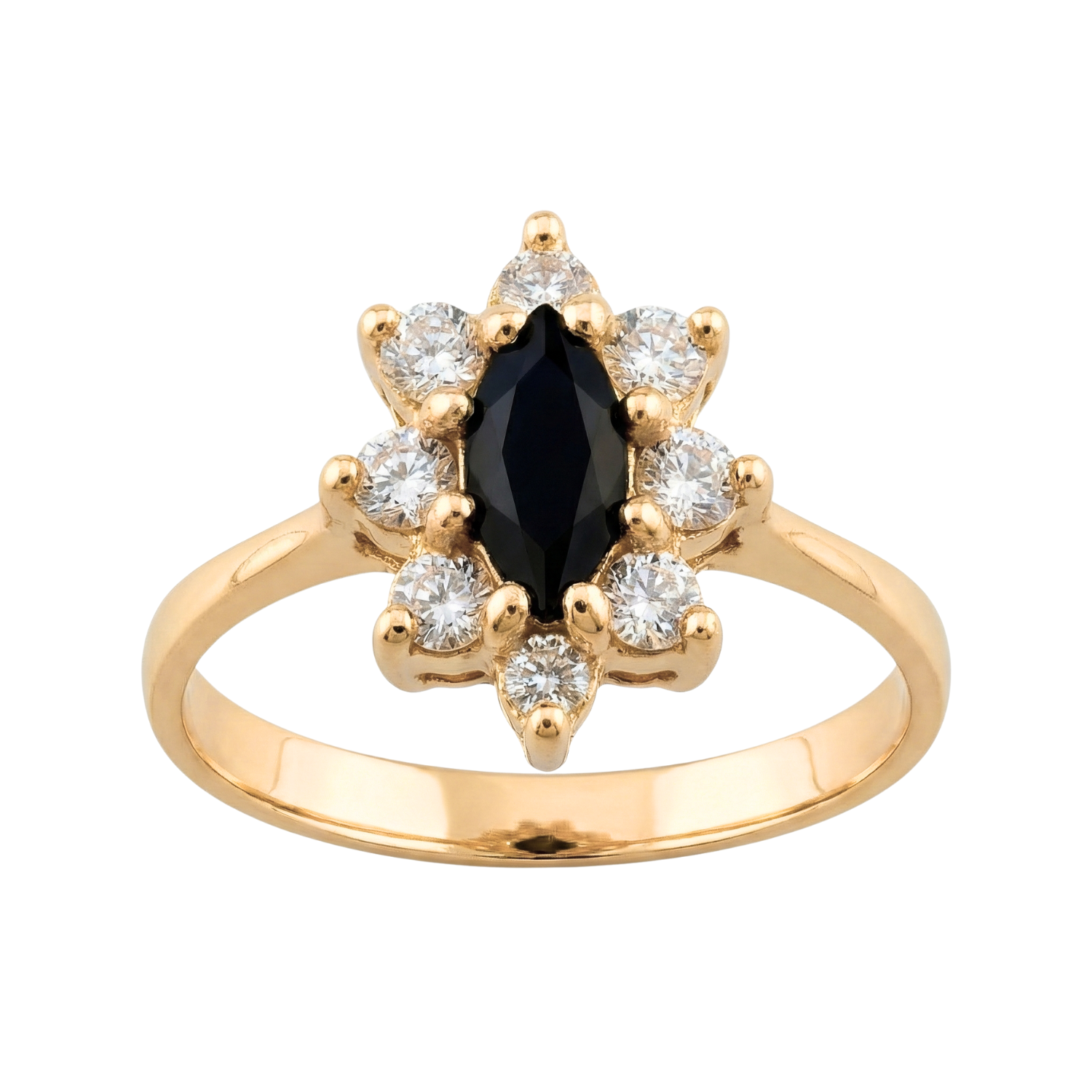 Anillo Oro 18kt Platino Roseta Marquise Circonitas-2