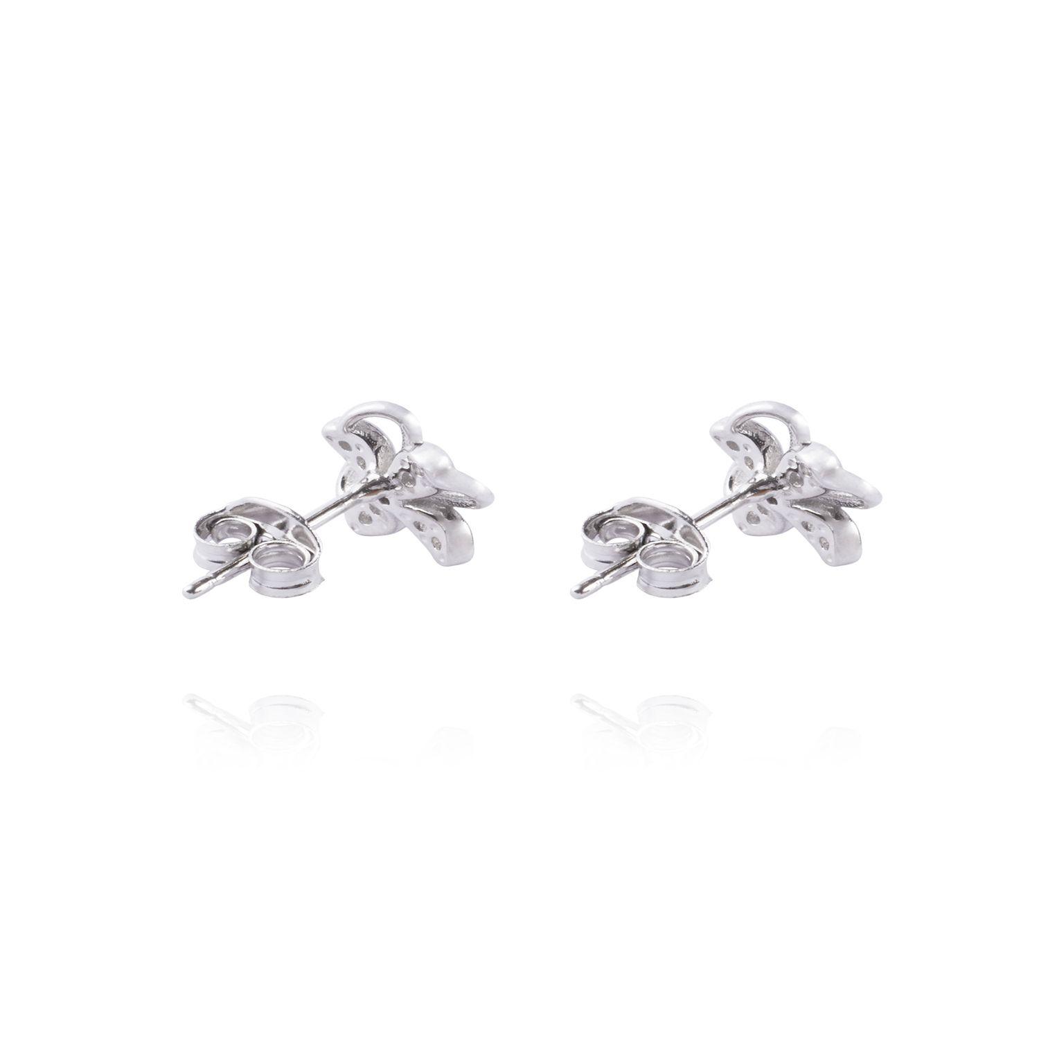 Aros de Plata Esterlina 925 Flor Circones-1
