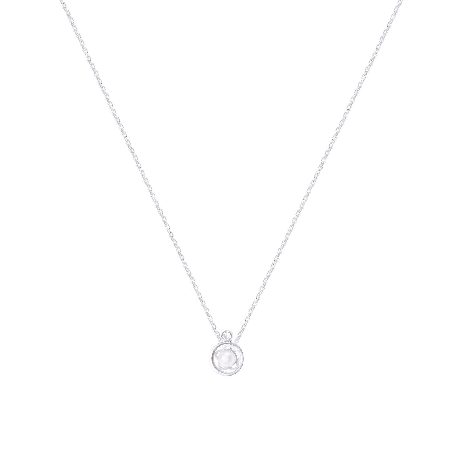 Colgante Oro Blanco 18kt Perla Cultivada 5 - 6 mm-2