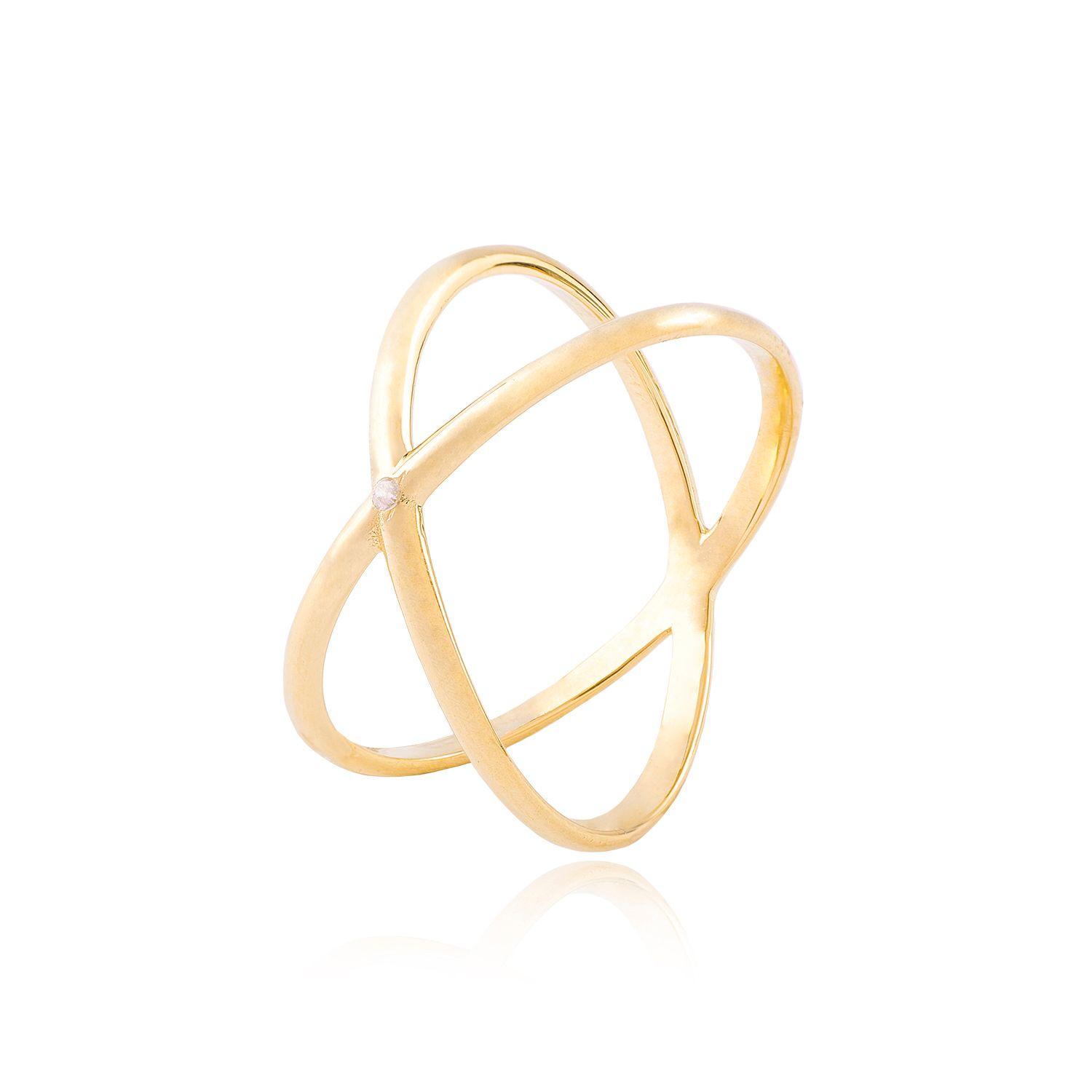 Anillo de oro 18kt Modelo Ci Cruzado.-0