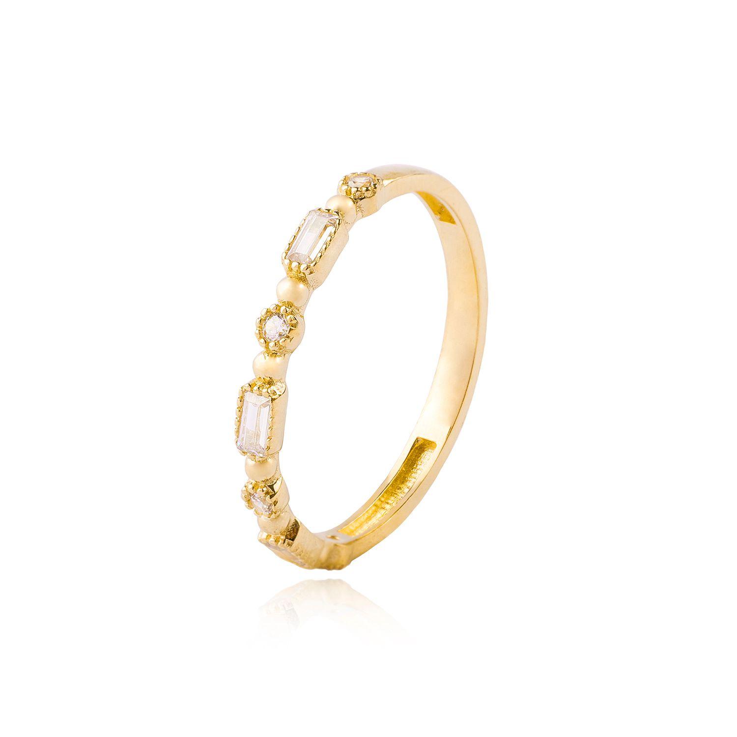 Anillo de Oro 18kt Circon Baguette-0