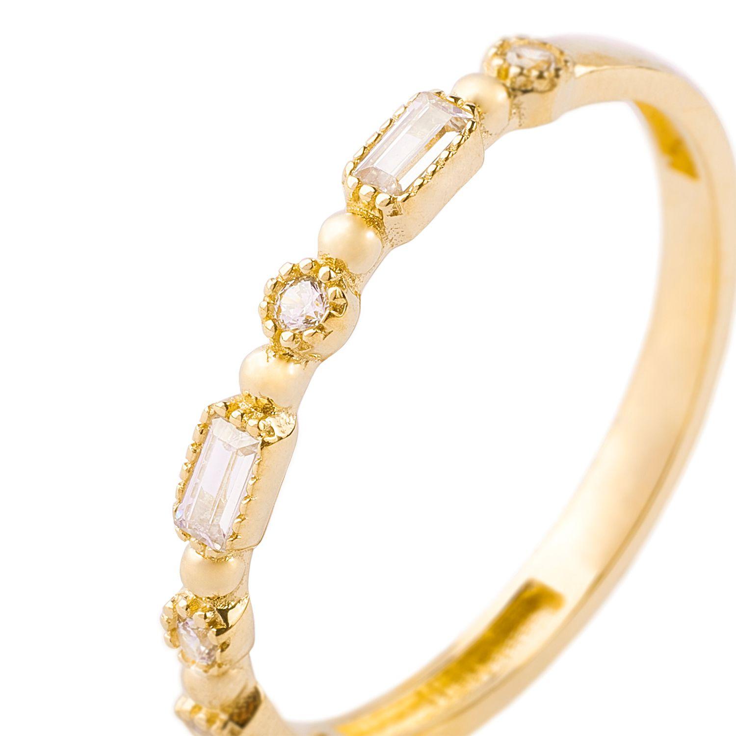 Anillo de Oro 18kt Circon Baguette-1
