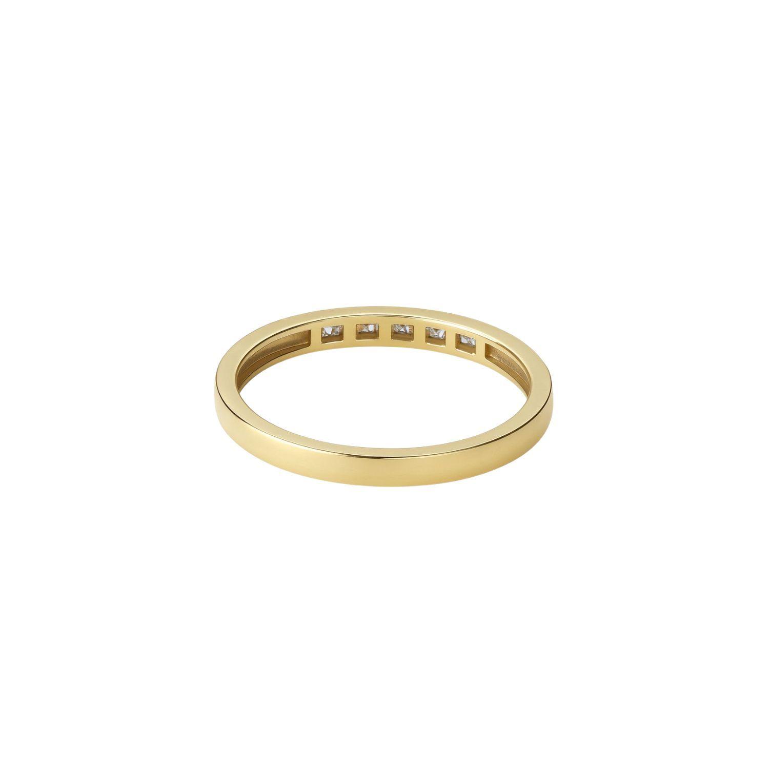 Anillo Oro Amarillo 18kt Diamantes 25 Pts 1/2 Cintillo-2