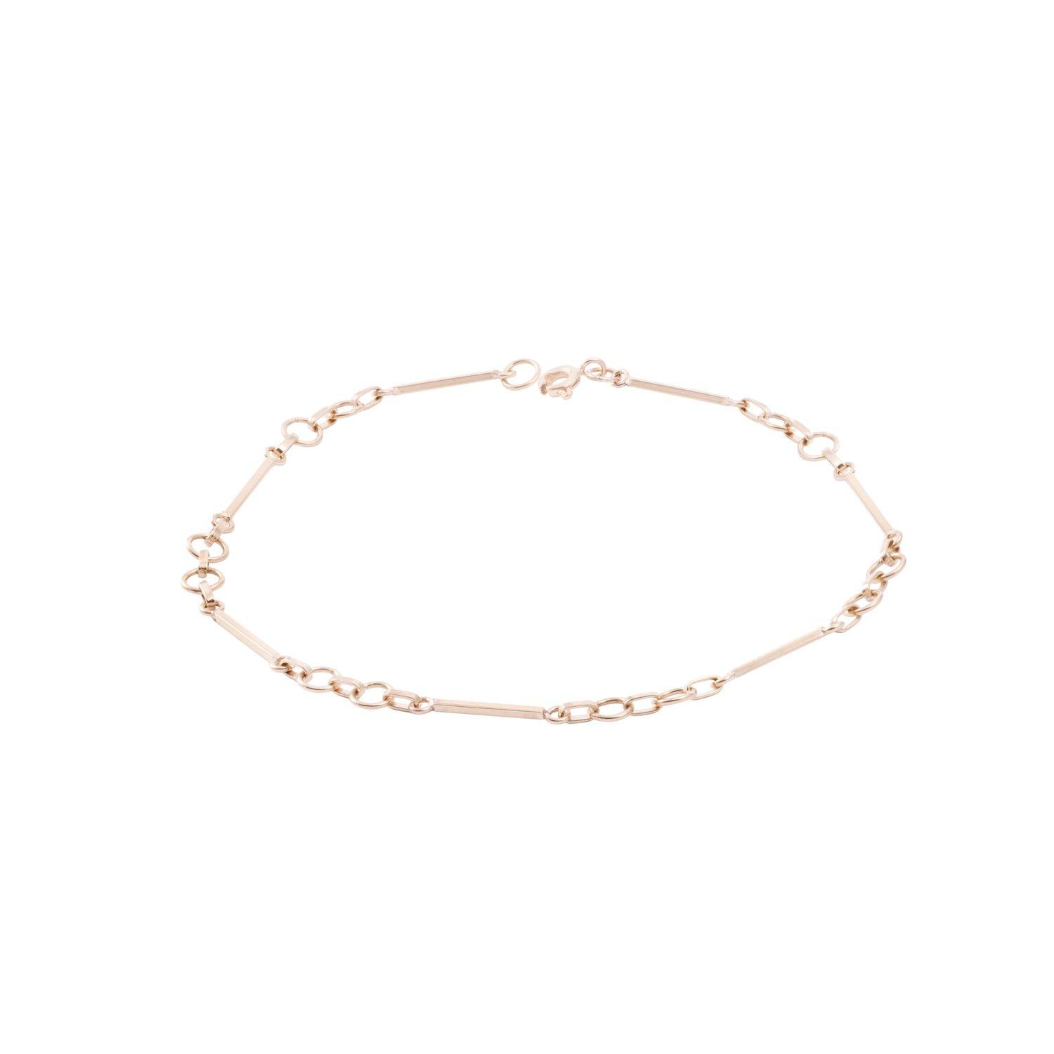 Pulsera Oro Miel 18kt Palitos y Circulos-2