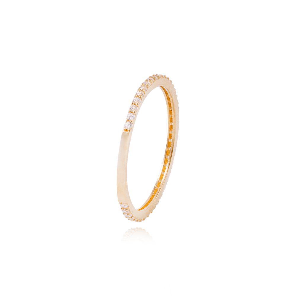 Anillo Compromiso de Oro 18Kt Cintillo Circon 1 Fila-2