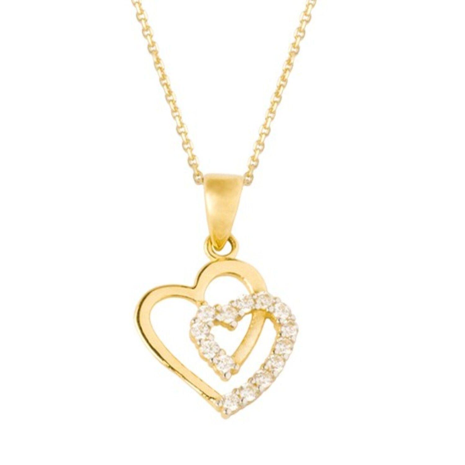 Colgante de Oro 18kt Doble Corazón-2