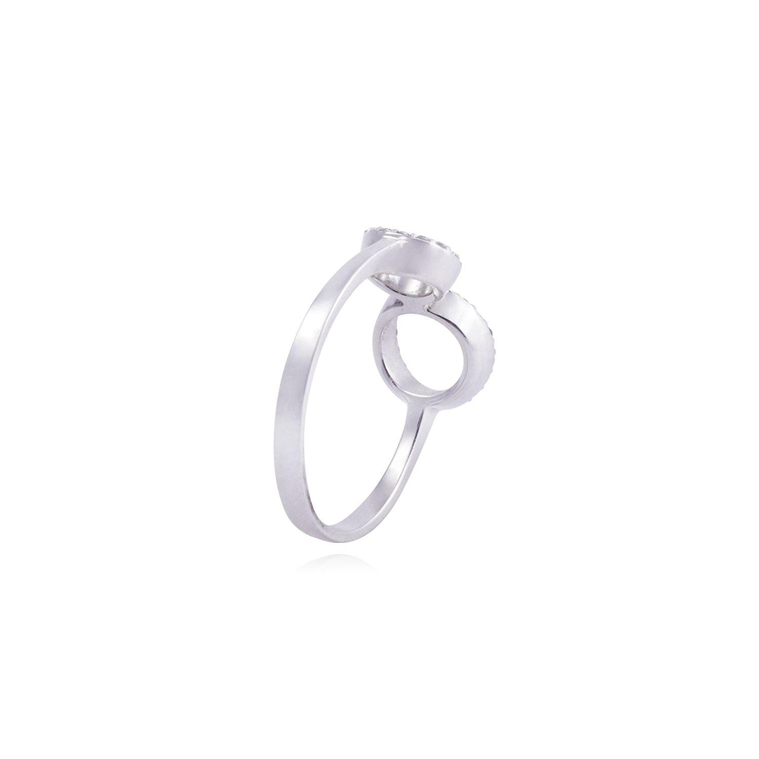 Anillo Oro Blanco 18kt Círculos con Diamantes de 21Pts-2