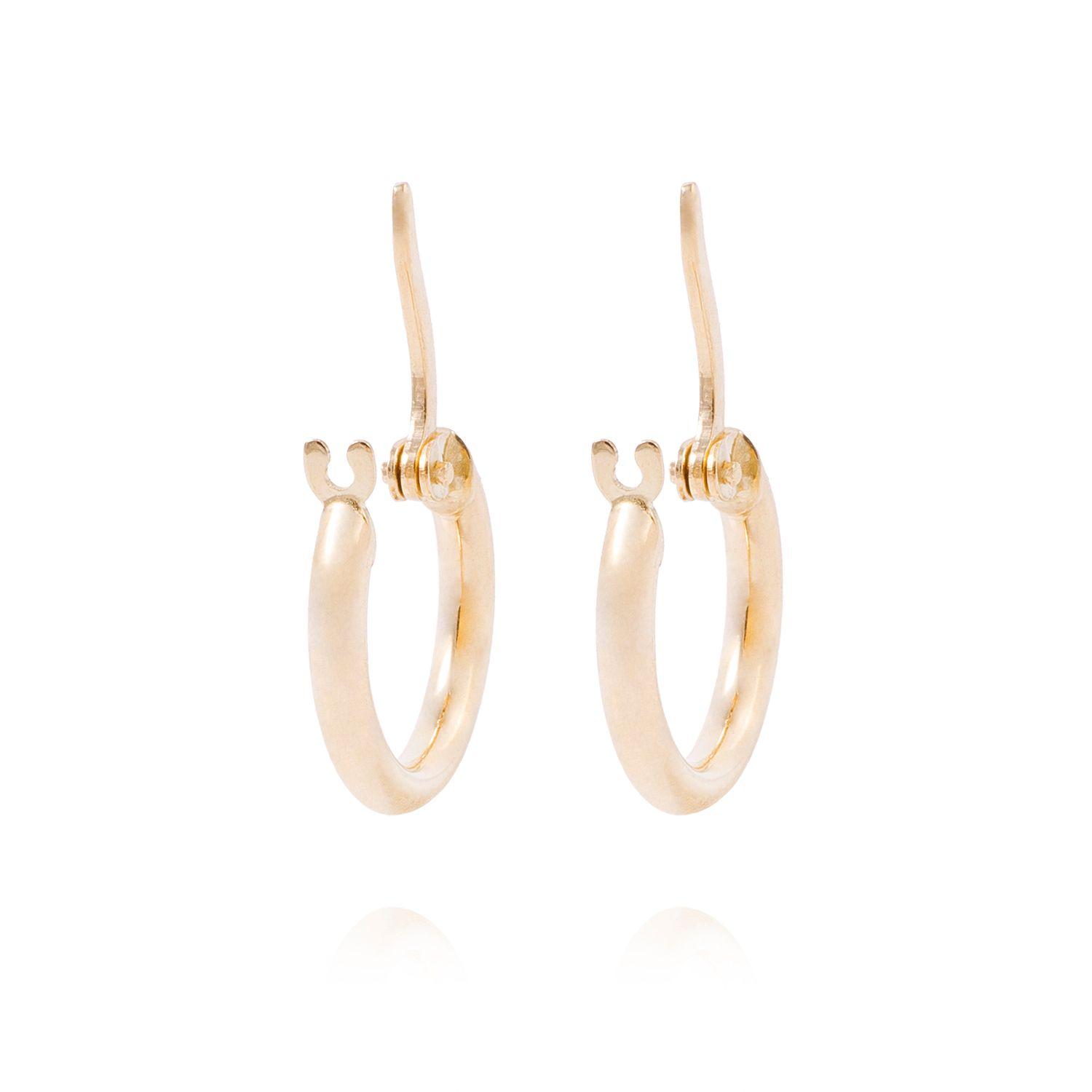 Aros de Oro 18kt Argollas Pequeña Lisa AUA-2