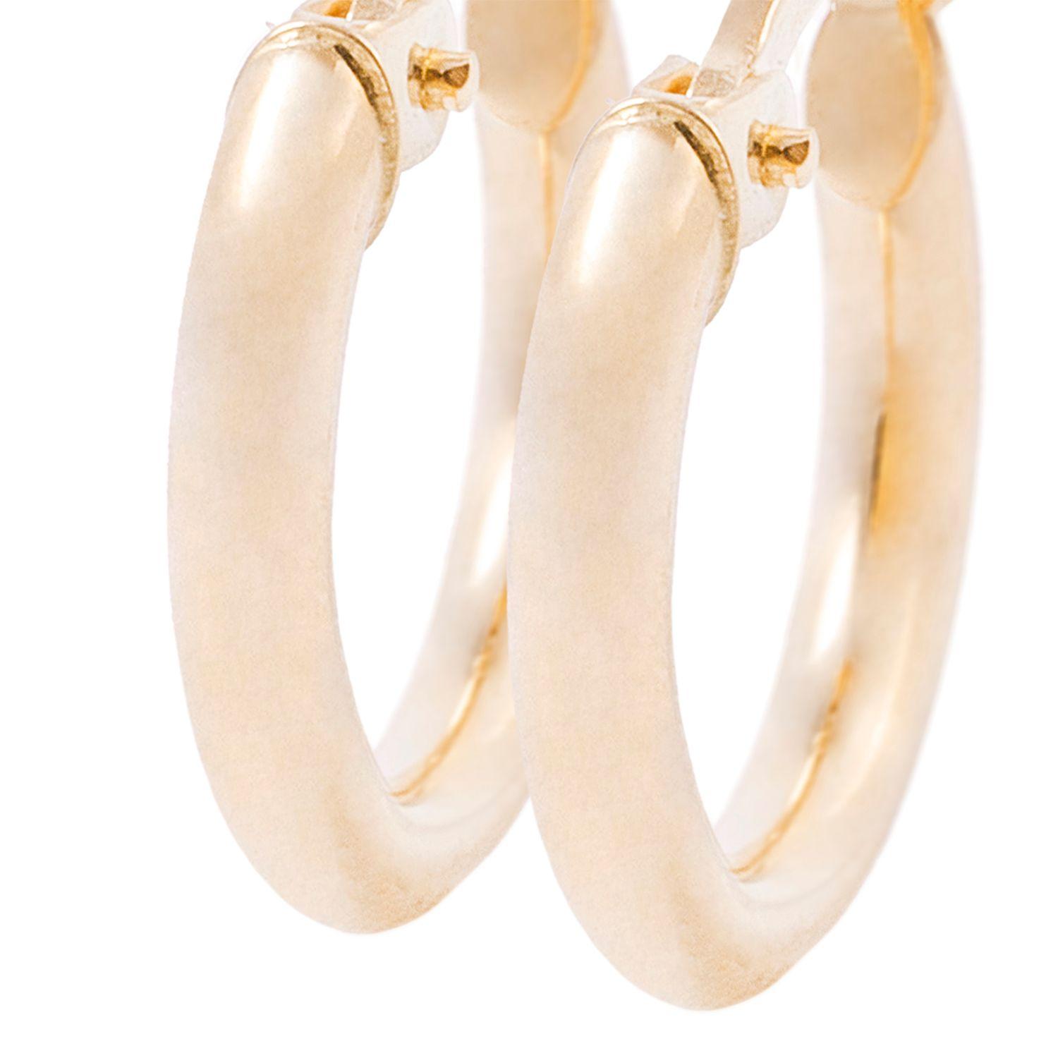 Aros de Oro 18kt Argollas Pequeña Lisa AUA-1