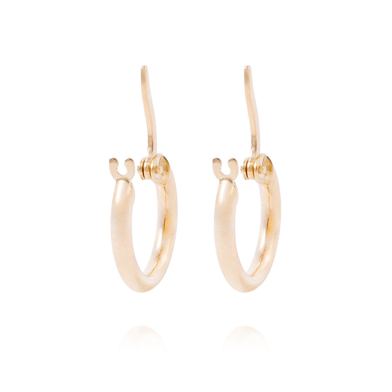 Aros de Oro 18kt Argollas Pequeña Lisa AUA-2