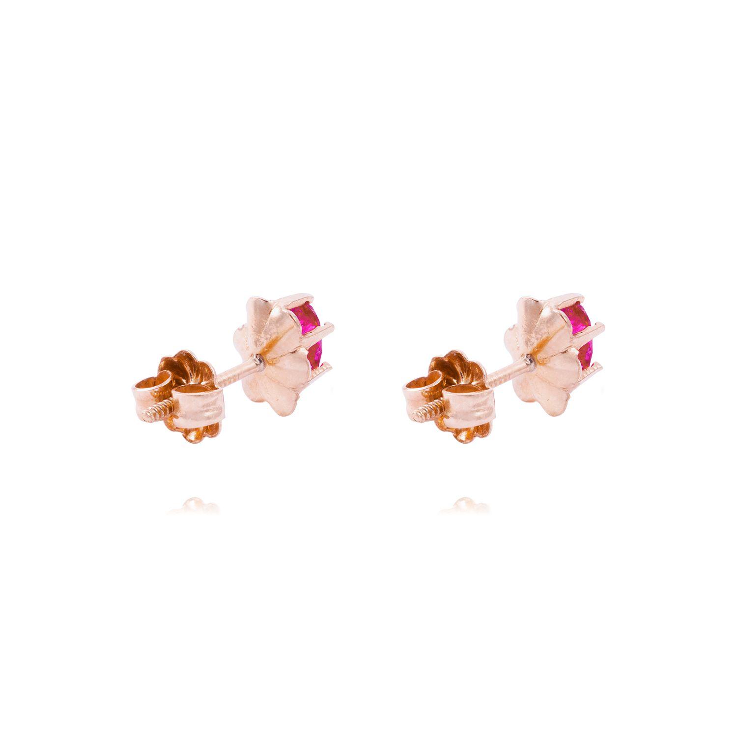 Aros Oro Miel 18kt Rubí 4x6mm-2