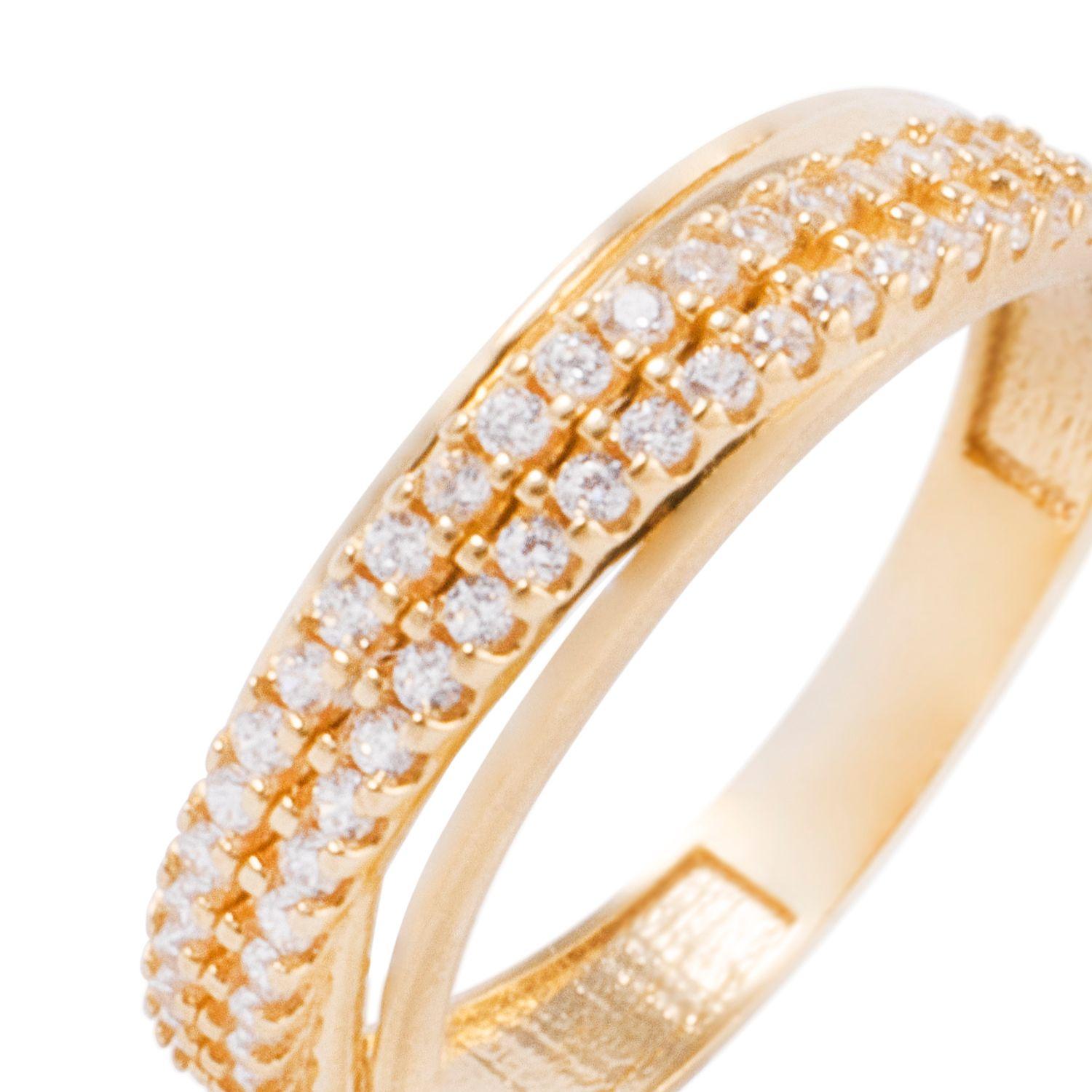 Anillo Compromiso de Oro 18Kt Cintillo Doble Circonita-1