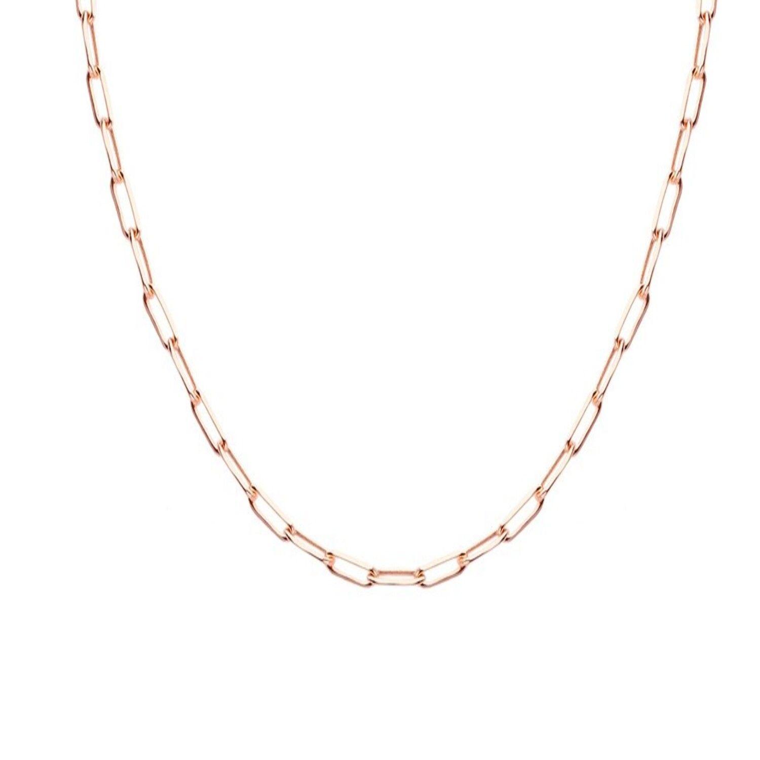 Collar de Plata Esterlina 925 Mini Eslabones Rose-2