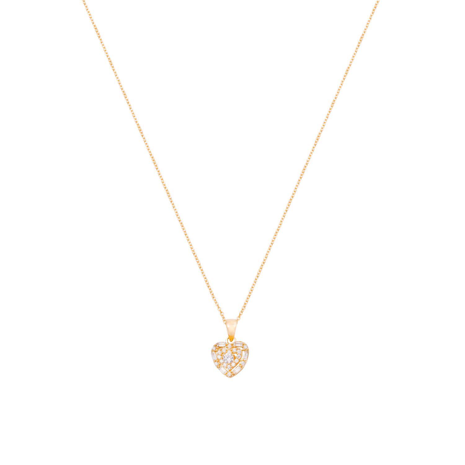 Colgante de Oro 18kt Corazón Circón-2