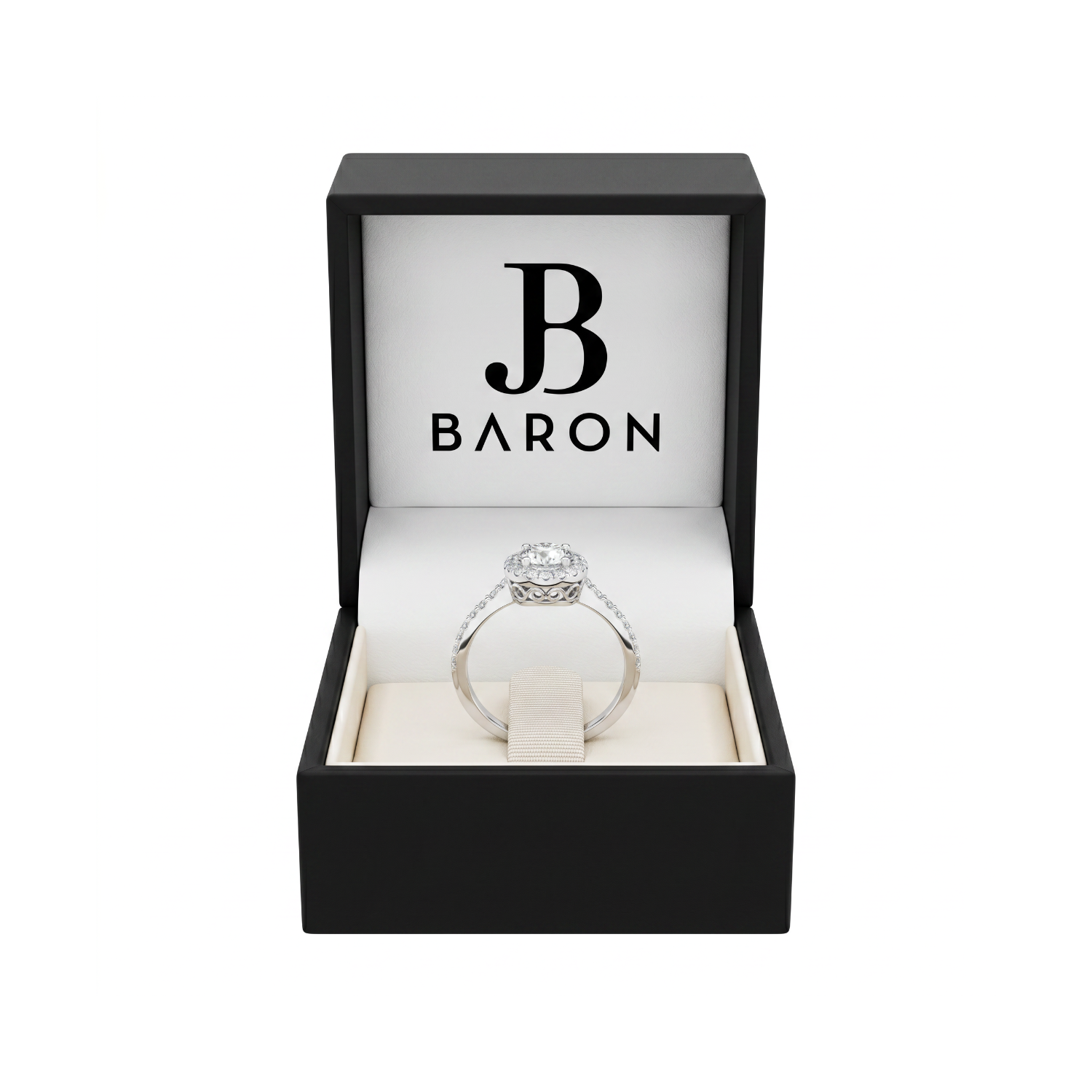 Anillo Oro Blanco 18kt Diamantes 64 Pts Halo Central-2