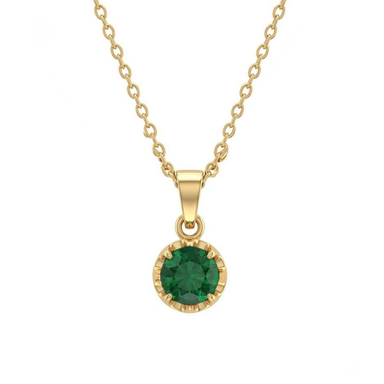 Colgante Oro Miel 18kt Sol con Garras de Esmeraldina 4mm-2