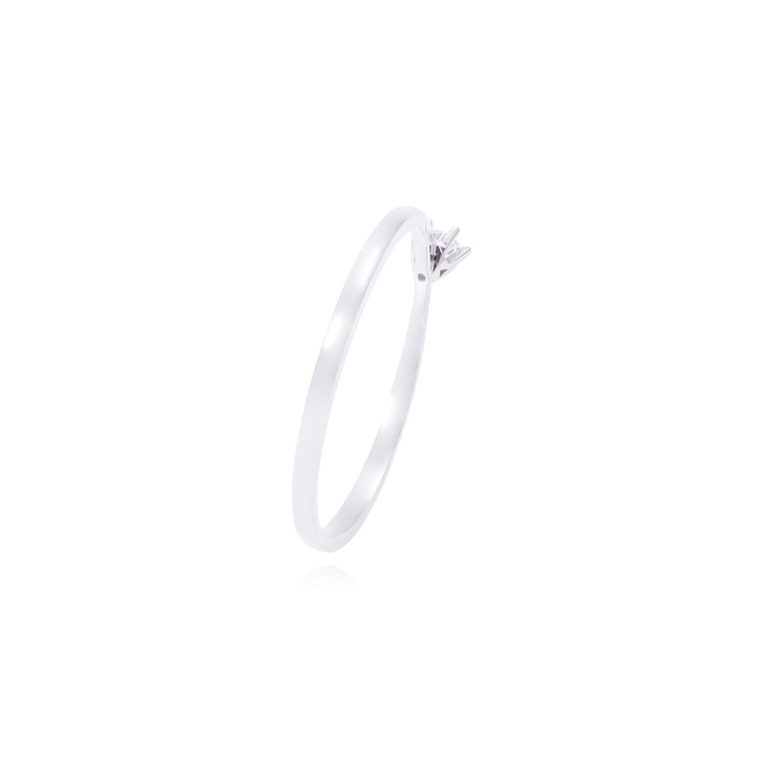 Anillo Compromiso de Oro de 18kt 8 puntos de diamante solitario-2