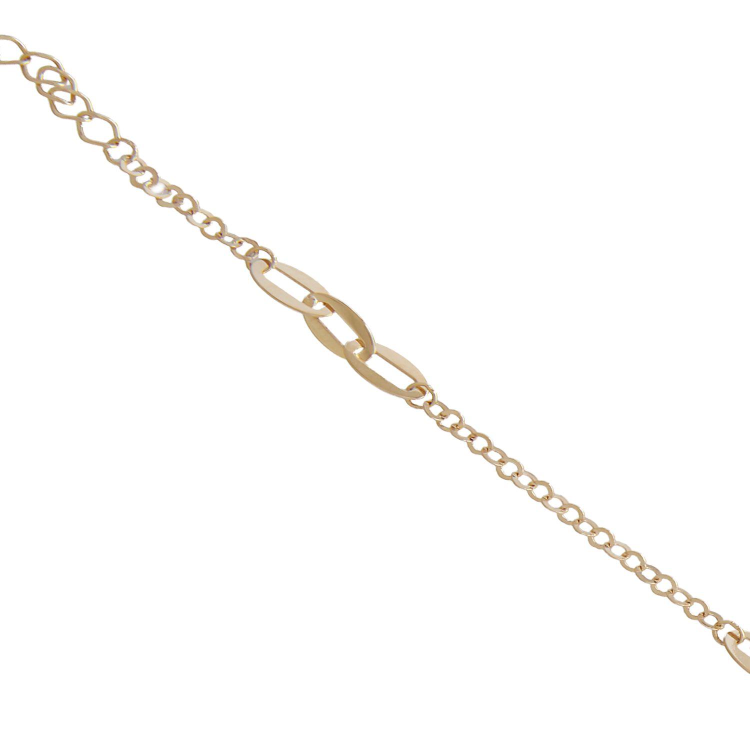 Pulsera de Oro 18kt Tres y Cinco Eslabones-1