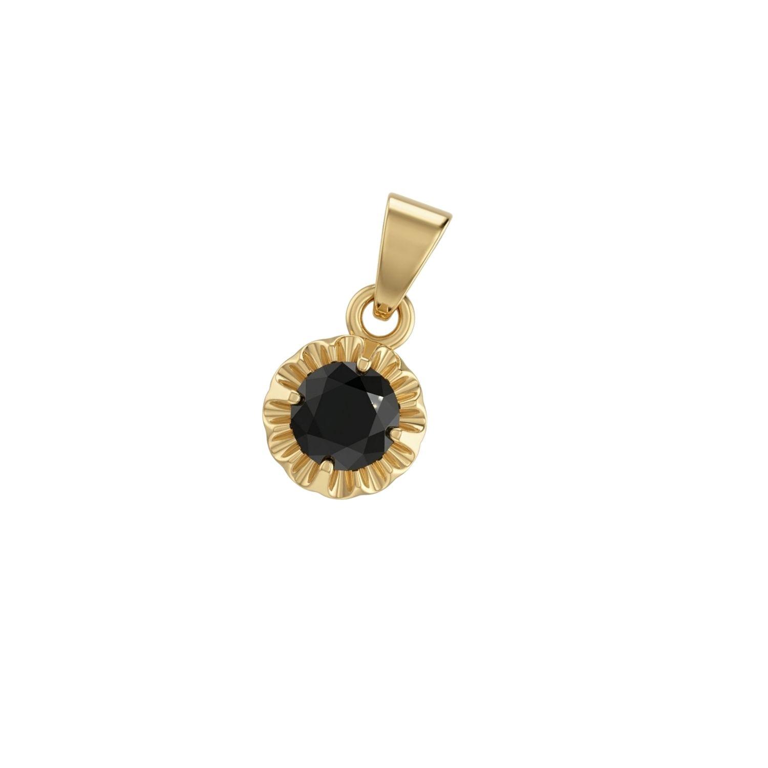 Colgante Oro Miel 18kt Sol con Garras de Onix 4mm-0