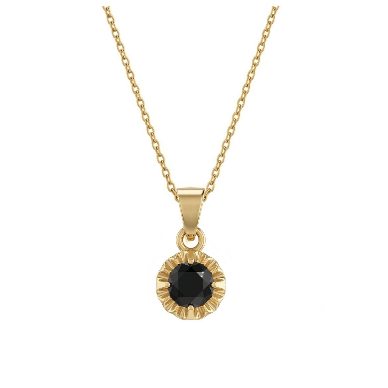 Colgante Oro Miel 18kt Sol con Garras de Onix 4mm-2