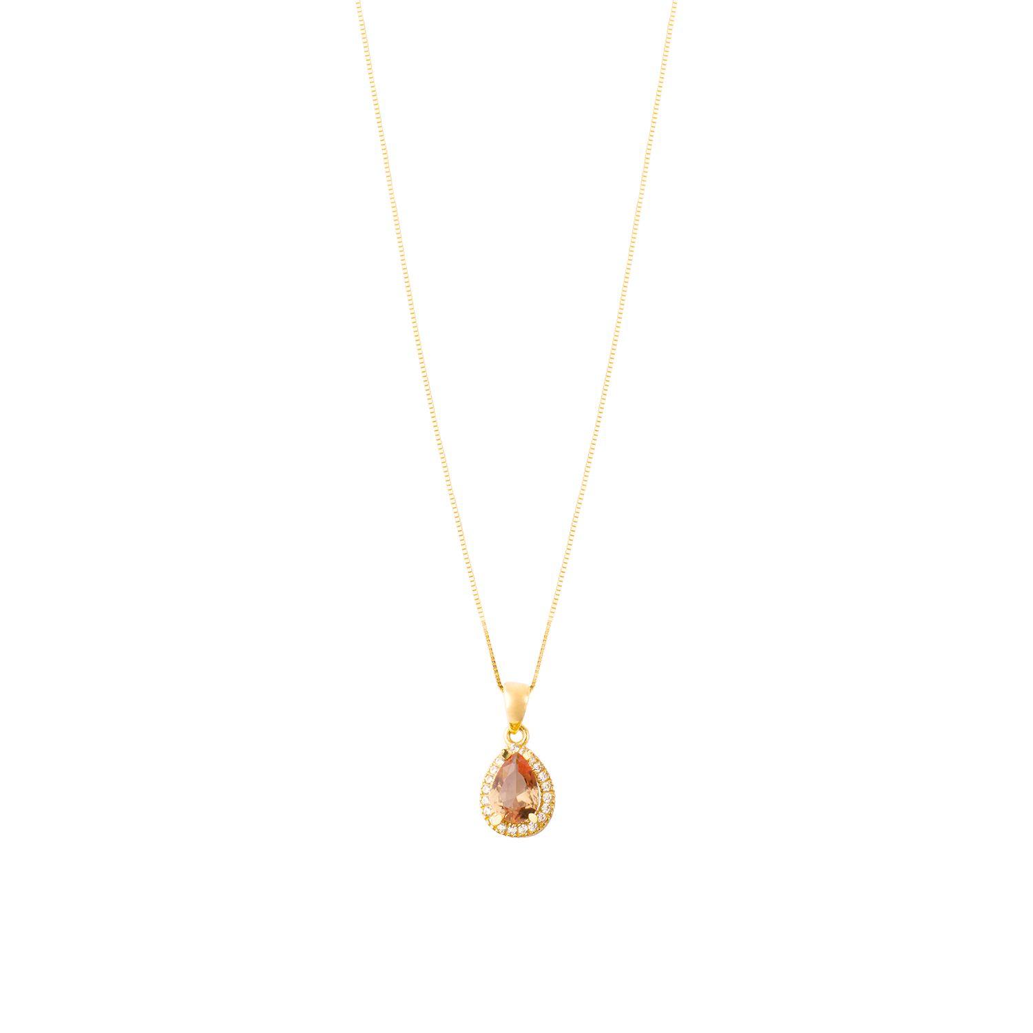 Colgante de Oro 18kt Gota Topacio-2