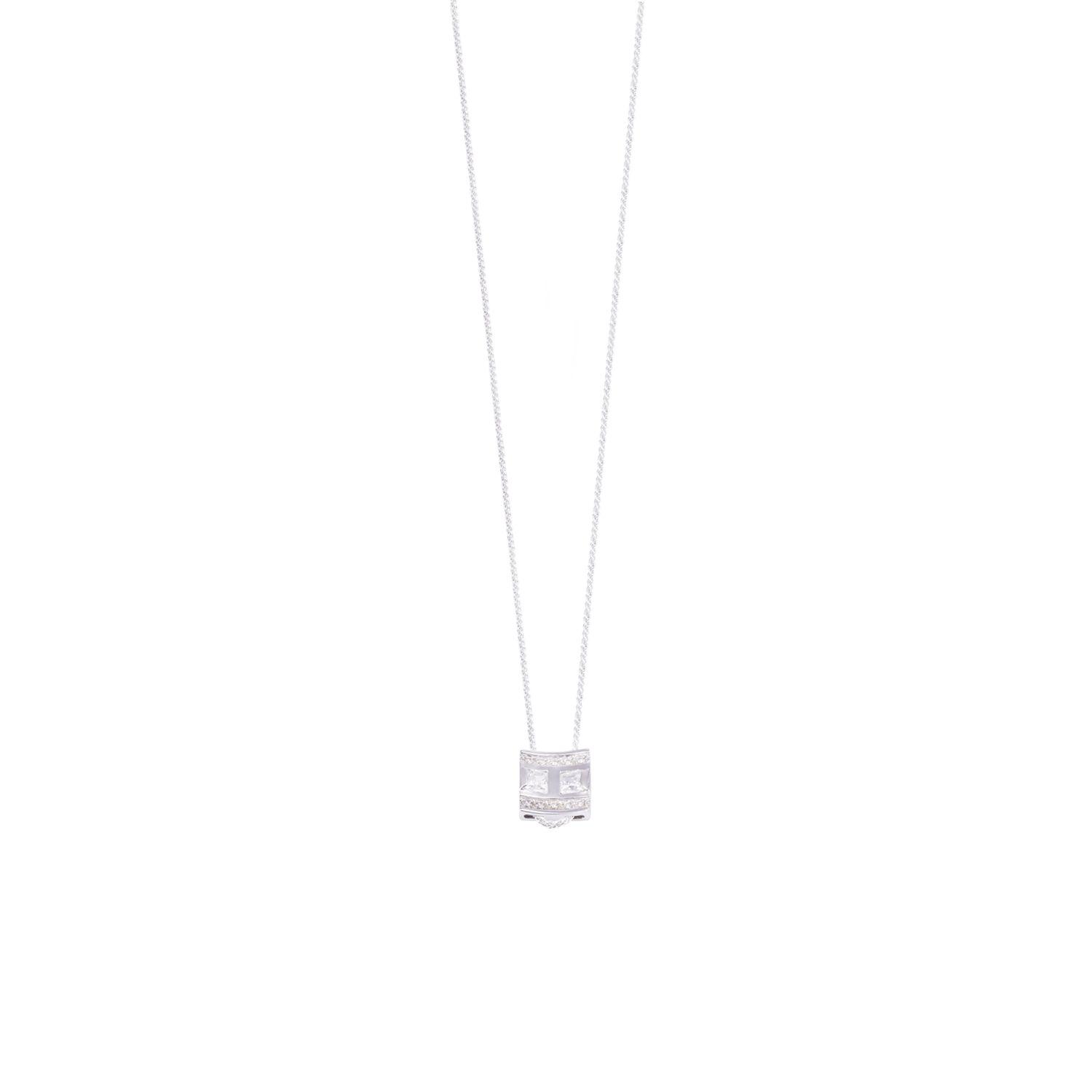 Colgante Oro Blanco 18kt Cuadrado y Líneas Circonitas-2