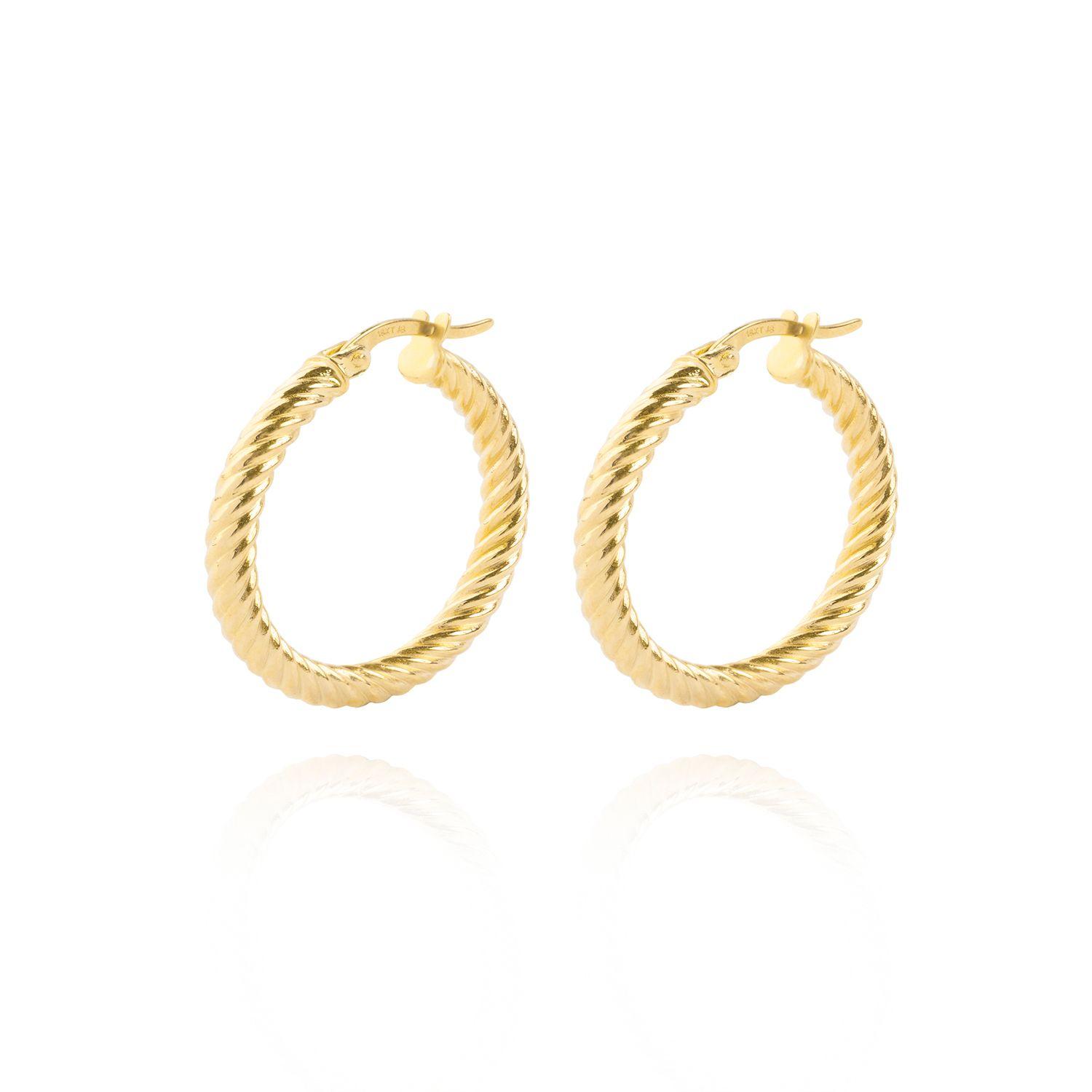 Aros de Oro 18kt Modelo Argolla Espiral-0
