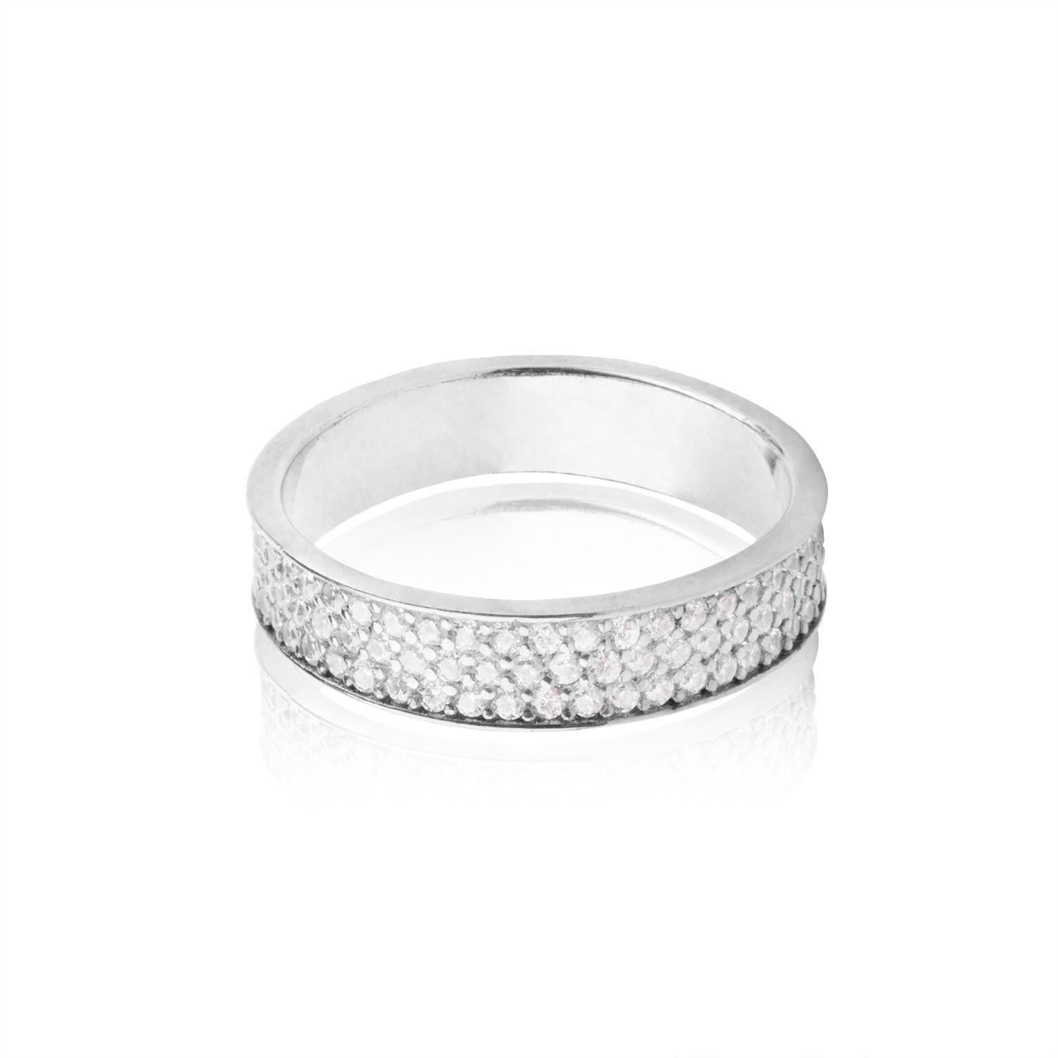 Anillo de Plata Esterlina 925 Cintillo Completo Circon-2