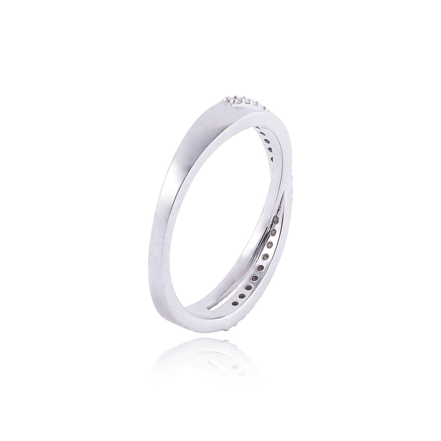 Anillo de Oro de 18kt Modelo Medio Cintillo doble de 22 puntos-2