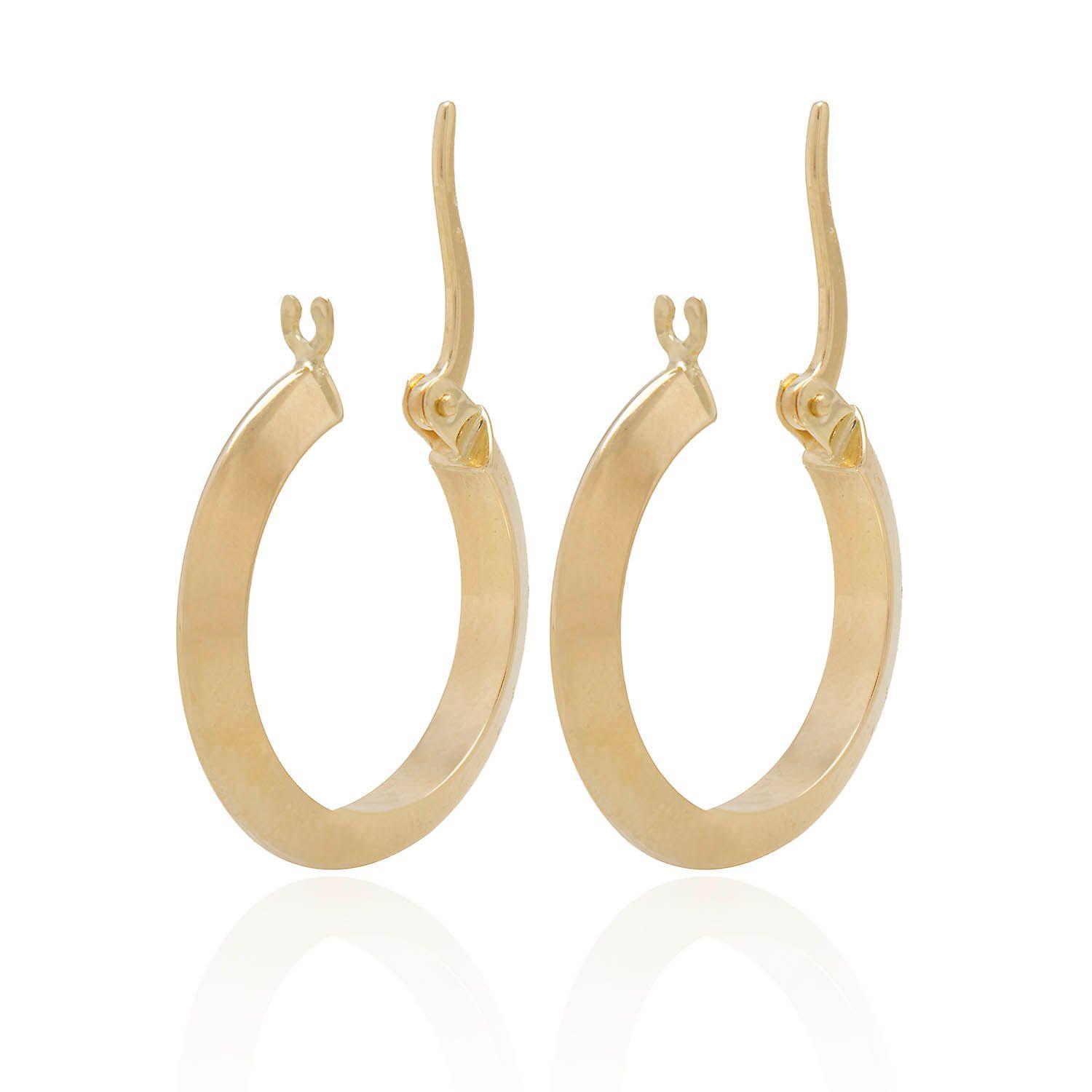 Aros de Oro 18kt Argollas Planas de 15mm-2