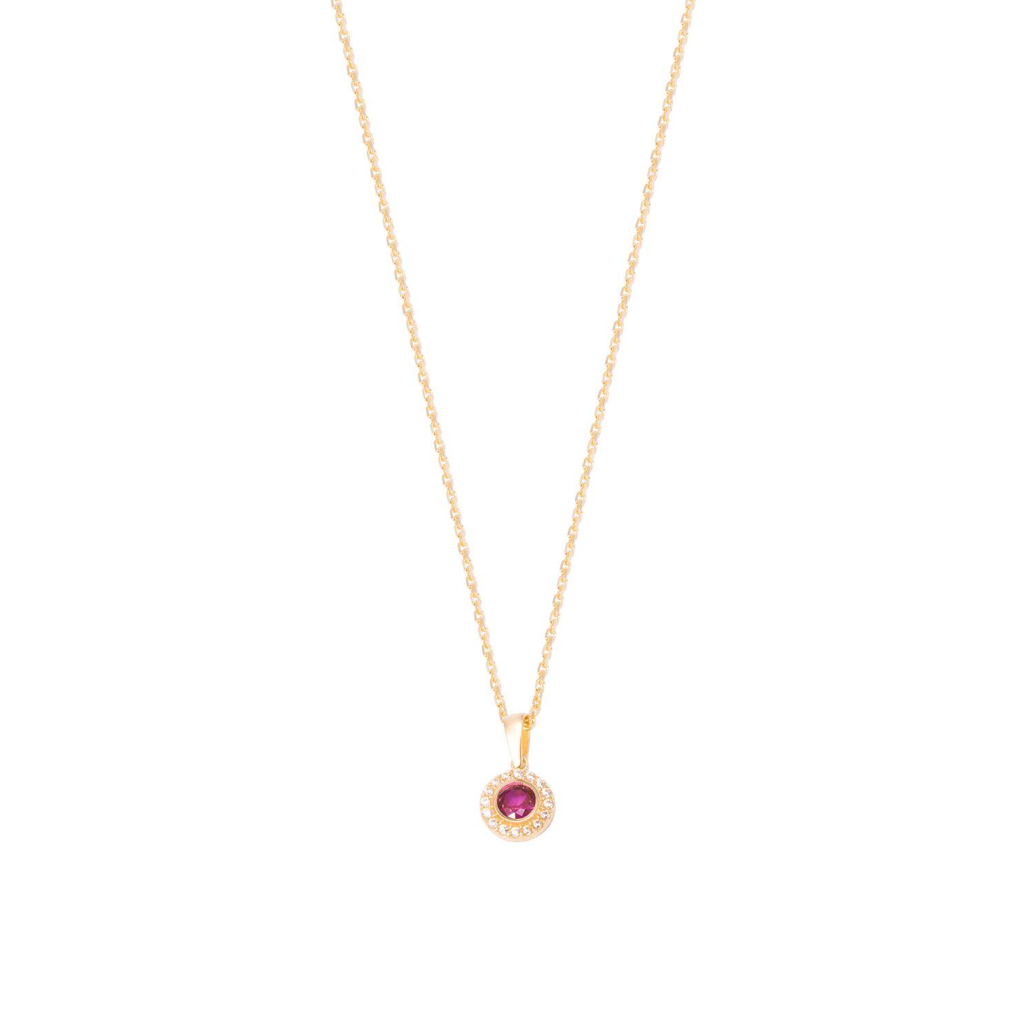 Colgante de Oro de 18kt Circonitas Rubí-2