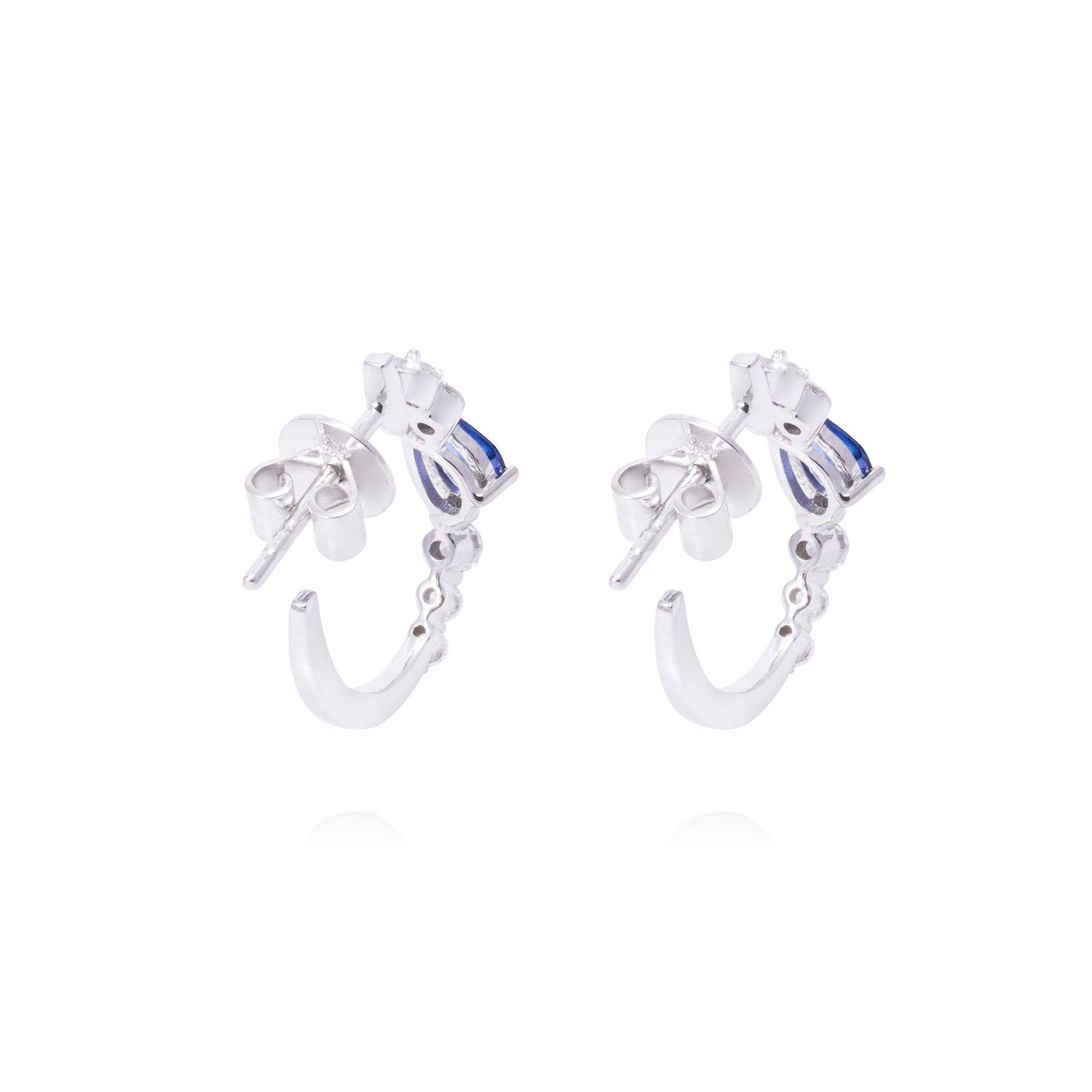 Aros de Oro de 18kt Zafiro 29 puntos de diamante-2