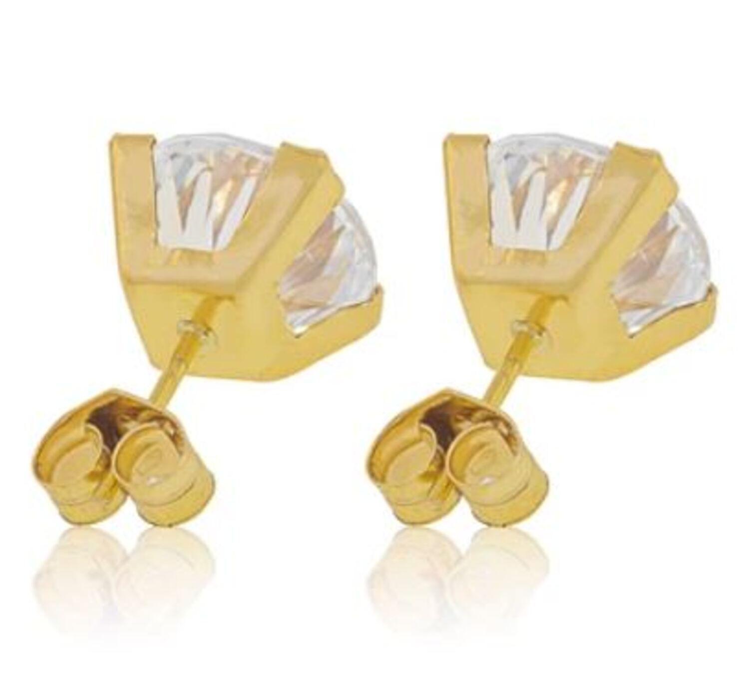 Aros de Oro 18kt  Circón grande-1