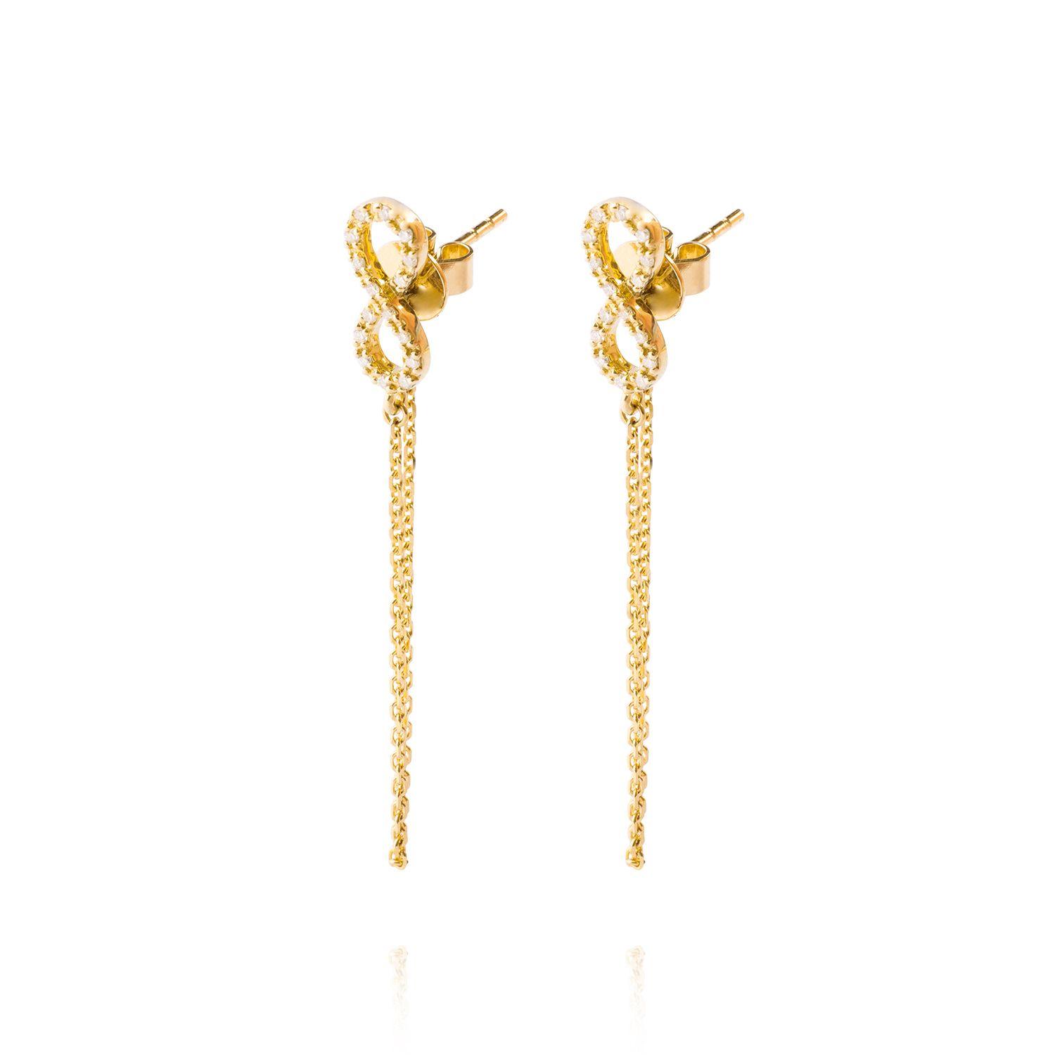 Aros Oro Amarillo 18kt Diamantes Infinitos 13pts-0