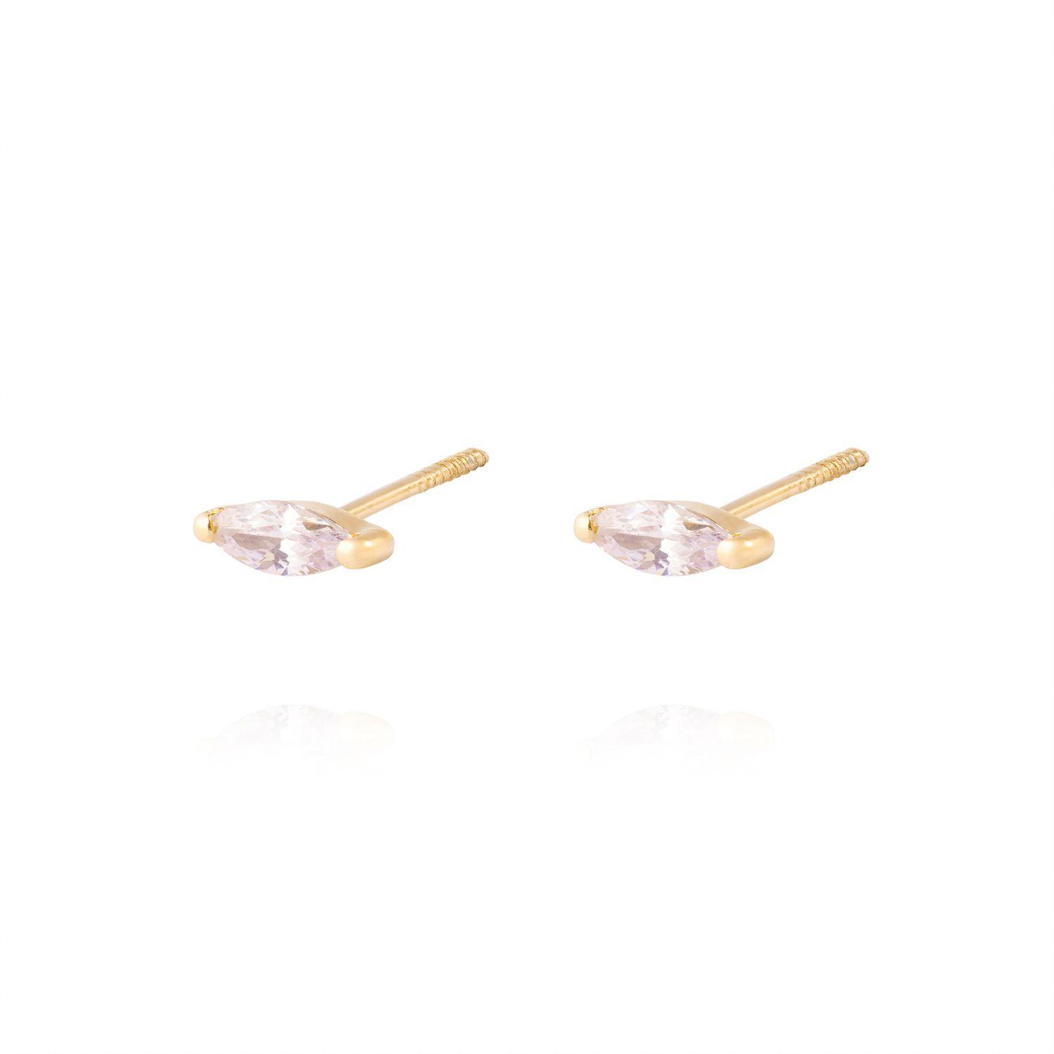 Aros de Oro 18kt Modelo Piedra Ovalado-2