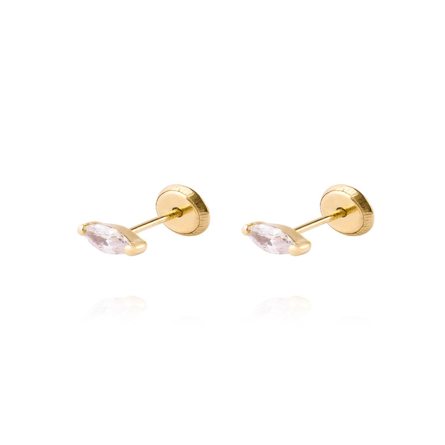 Aros de Oro 18kt Modelo Piedra Ovalado-0