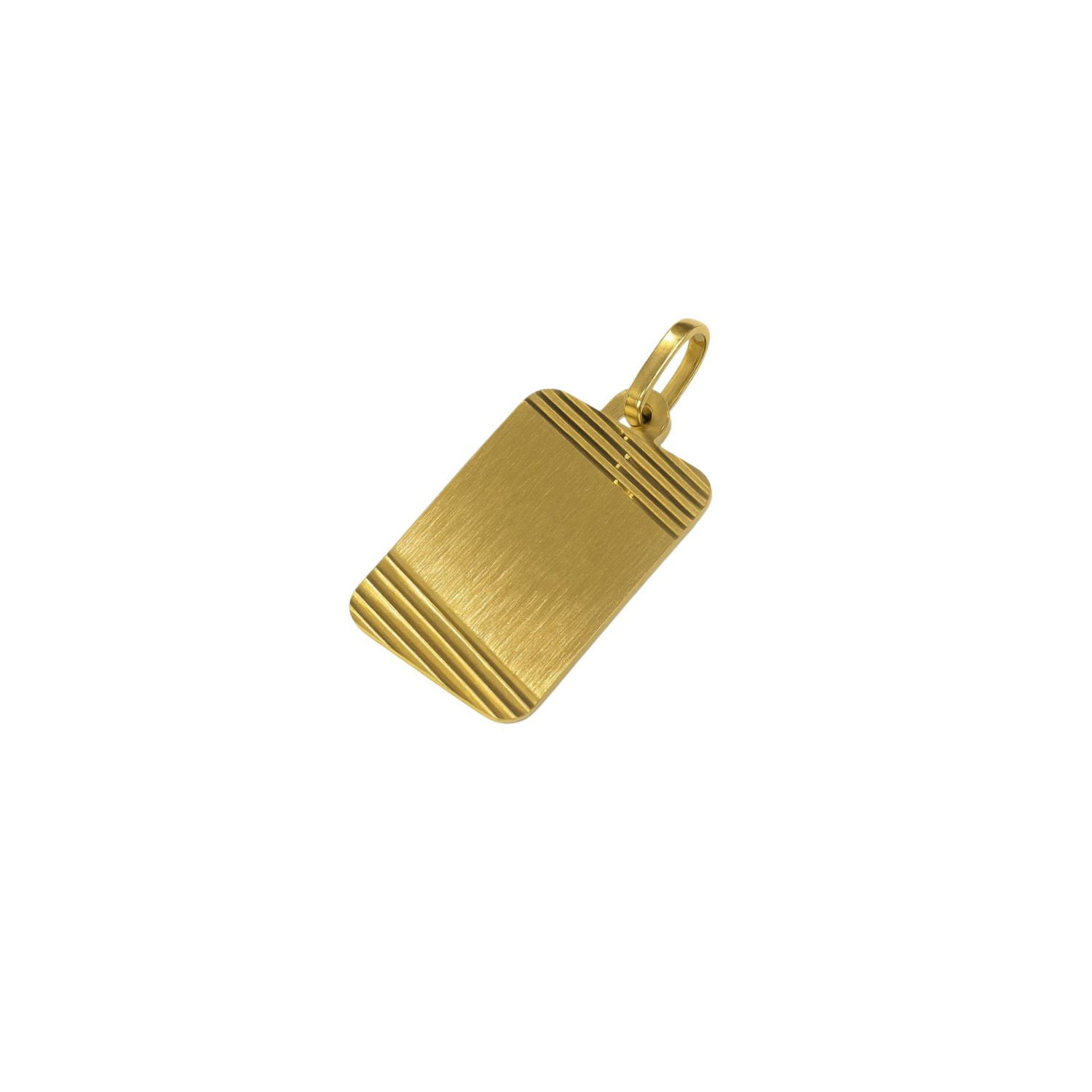 Colgante Oro Miel 18kt Placa Borde Tallado Diagonal-2