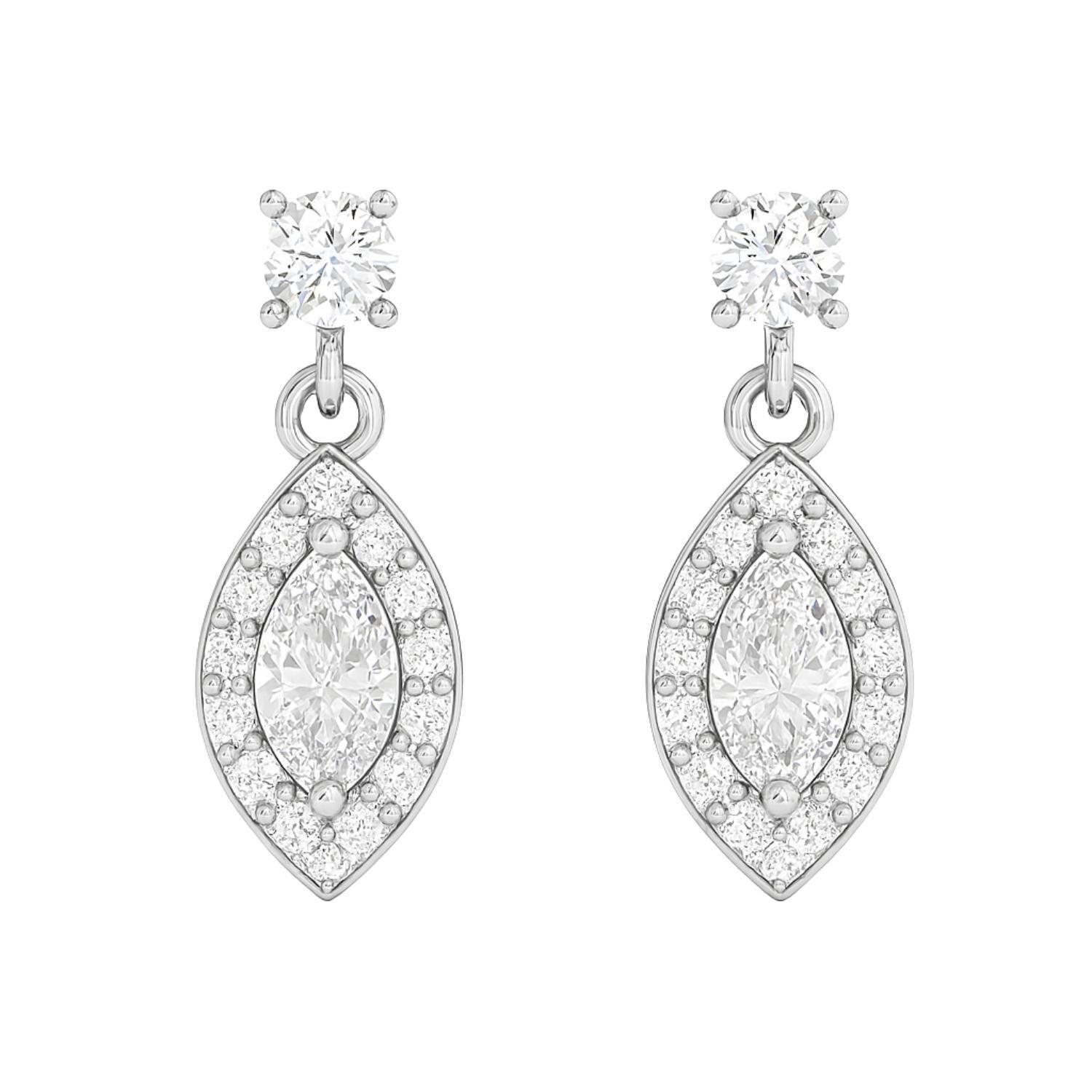 Aros de Plata Esterlina 925 Circonita Marquise-0