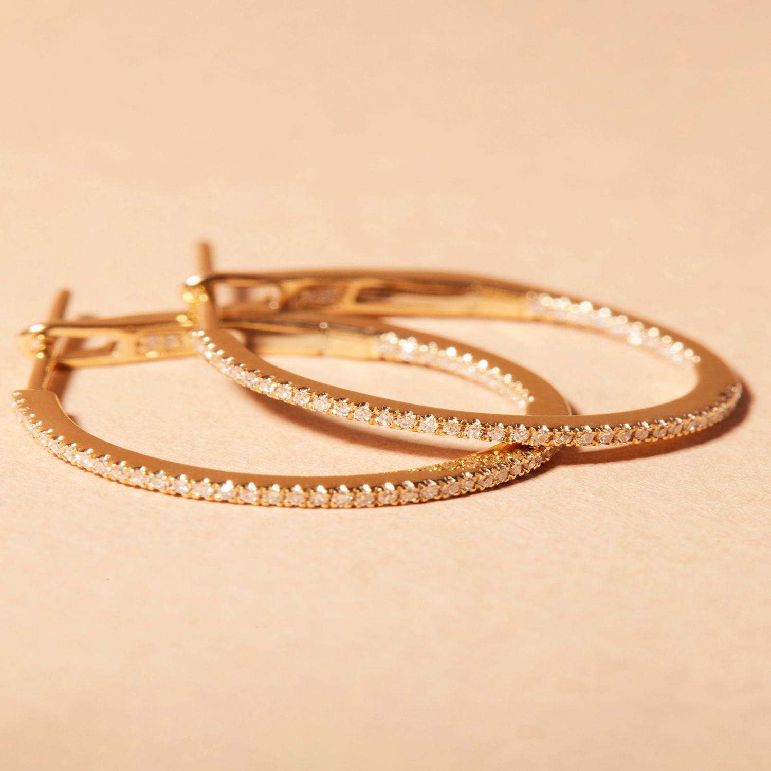 Aros Oro 18kt Diamantes 11 Pts es SI/H Corte Brillante 30090-1