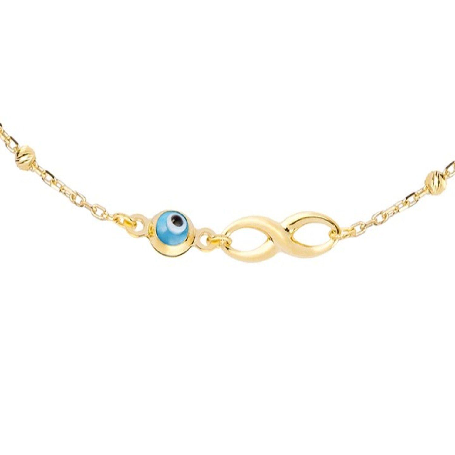 Pulsera Oro 18Kt Ojo Turco Infinito-1