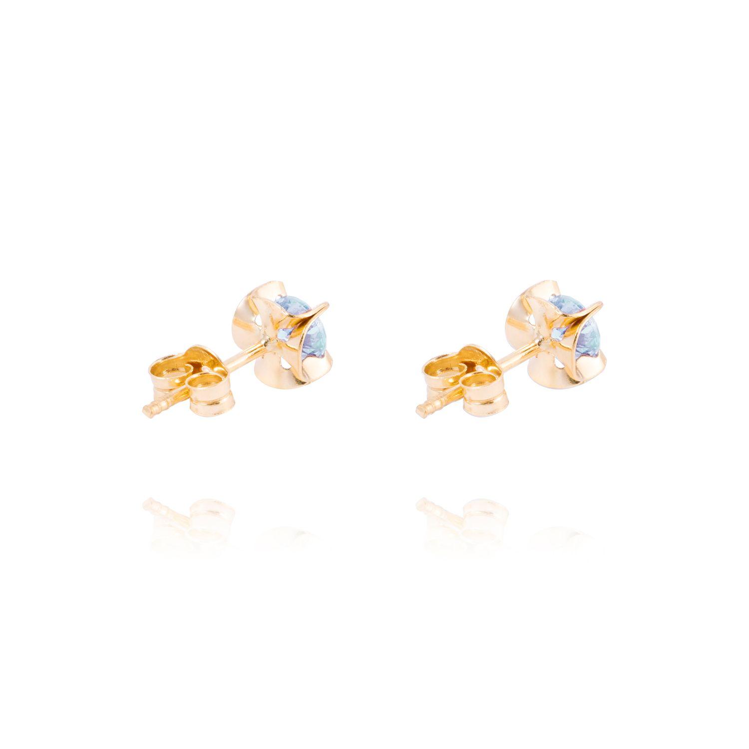 Aros de Oro 18kt Aquamarine 4MM-2