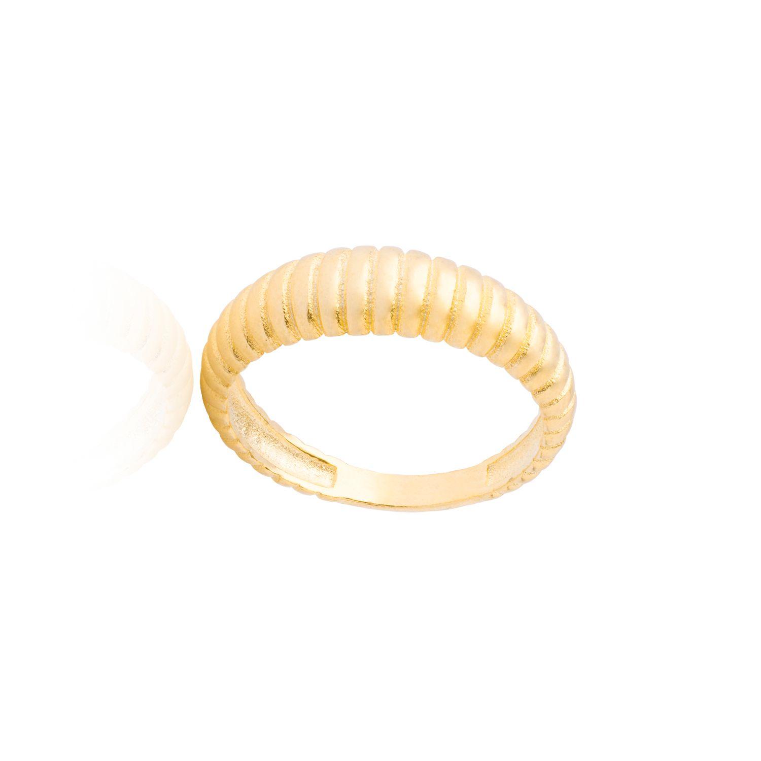 Anillo de Plata Esterlina 925 Relieve Revestido en Oro 18kt-2
