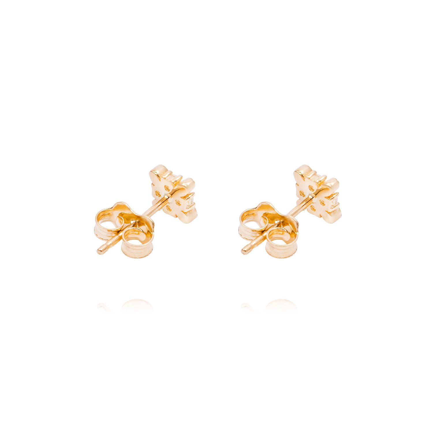 Aros de Oro de 18kt Circonitas en roseta-2