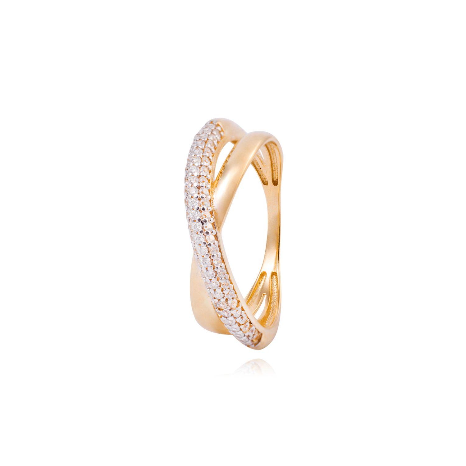 Anillo de Oro 18kt Circonita 3 Filas Bold-0