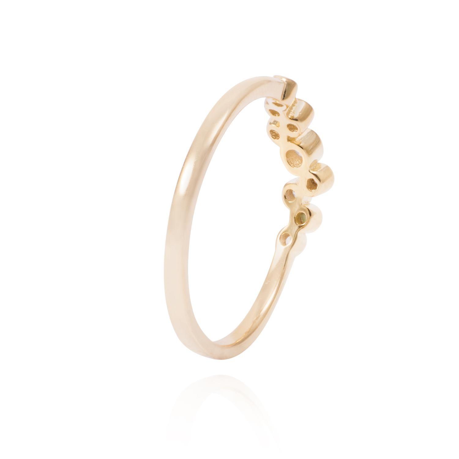 Anillo Revestido en Oro 18kt Circulos brillantes-2