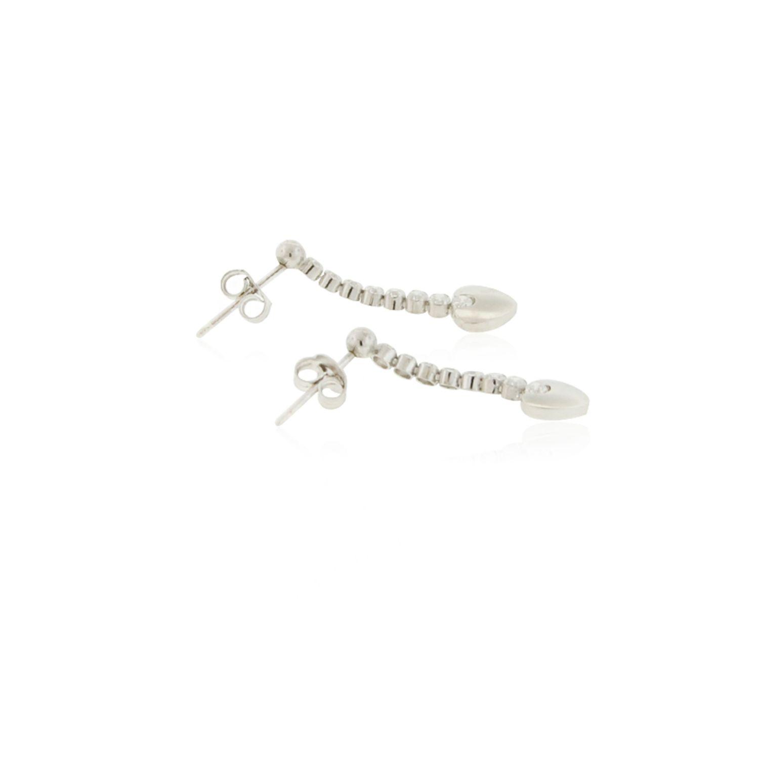 Aros de Plata Esterlina 925 Corazón Colgante Circonitas-2