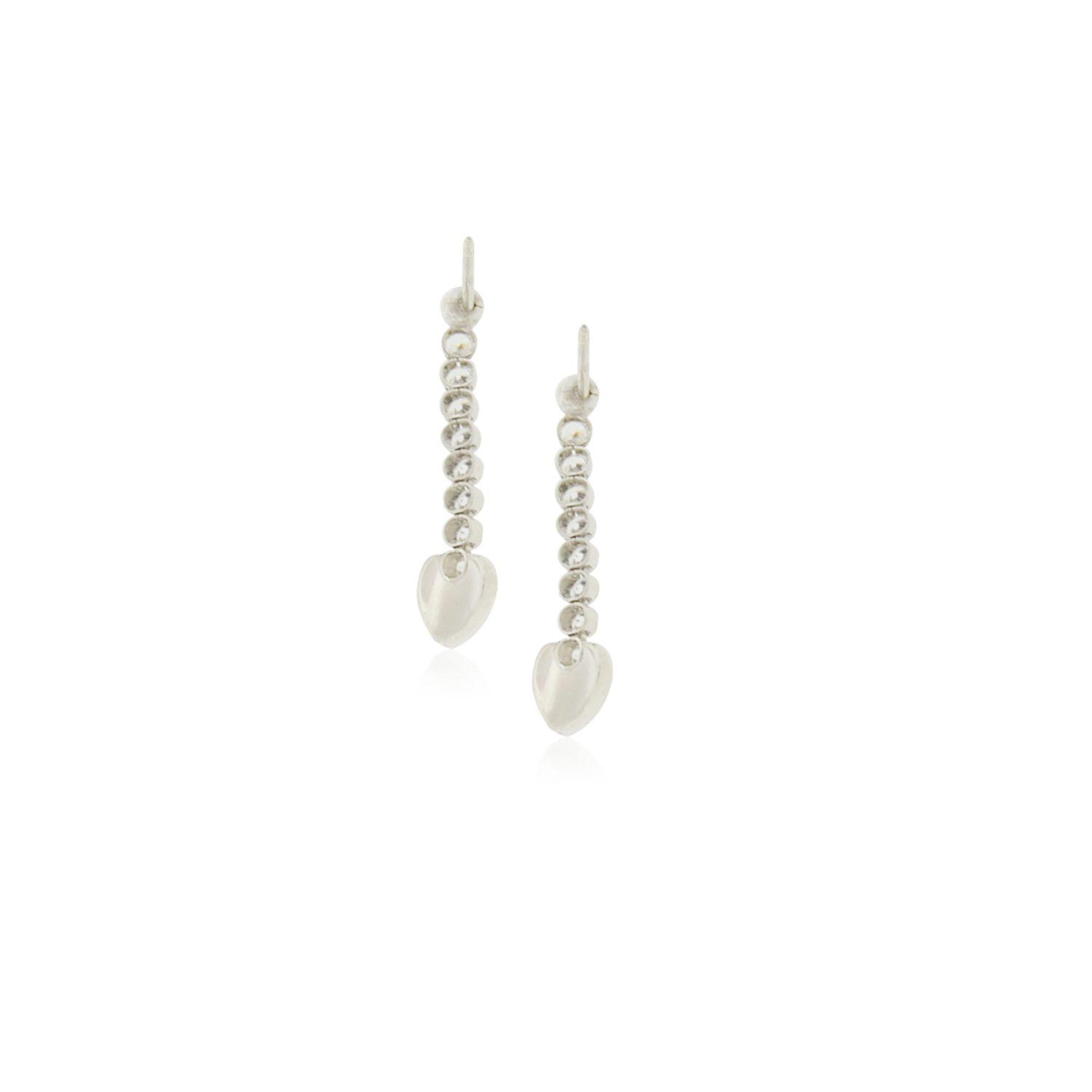 Aros de Plata Esterlina 925 Corazón Colgante Circonitas-3