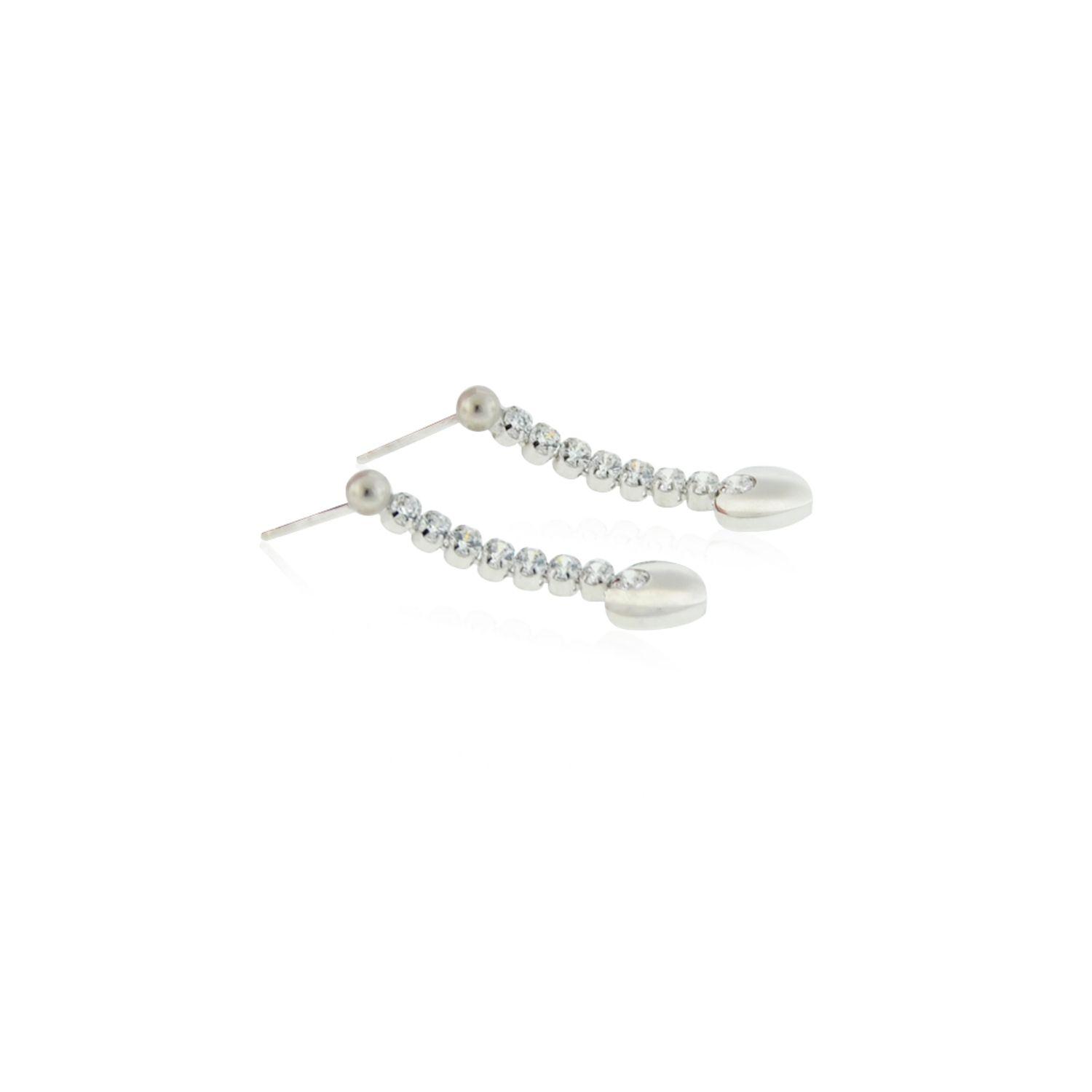 Aros de Plata Esterlina 925 Corazón Colgante Circonitas-1